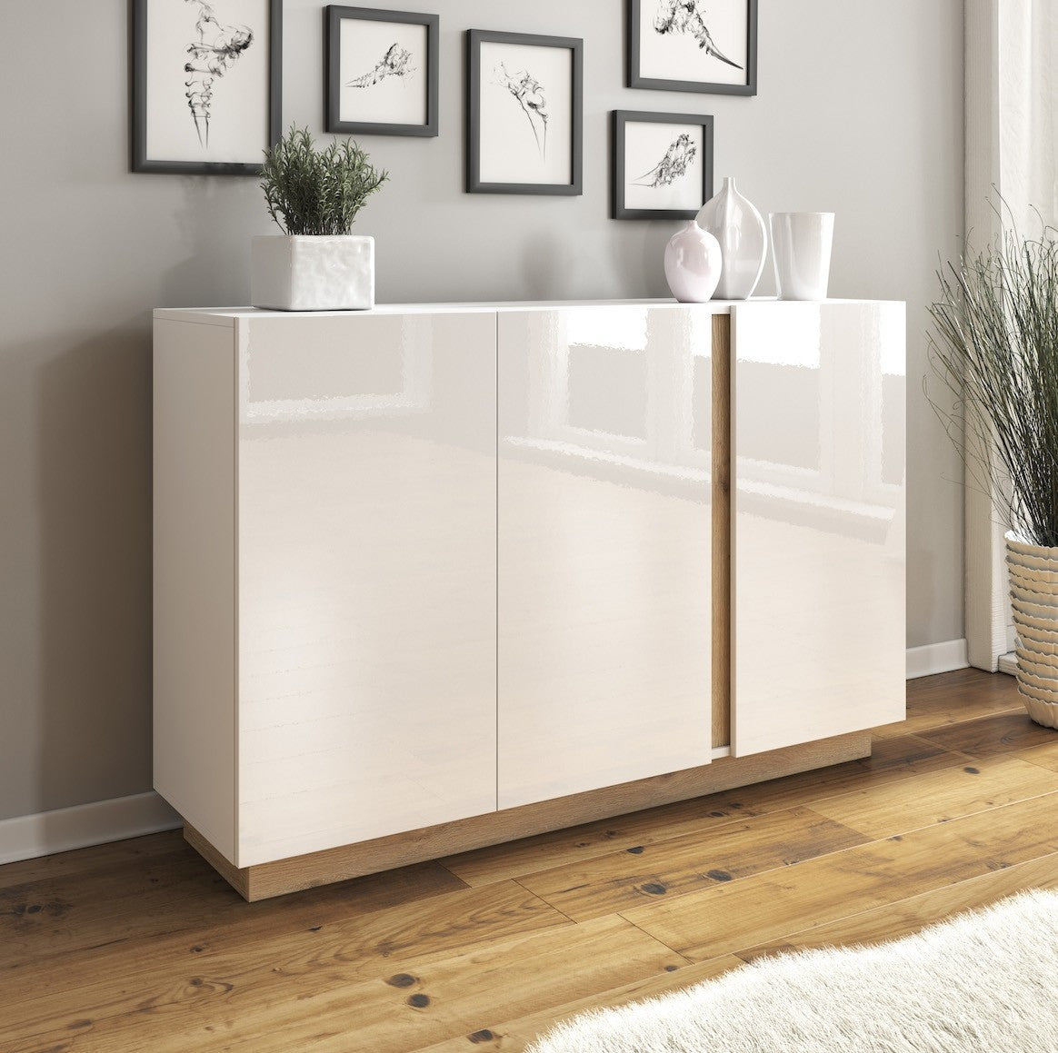 Ashley 2 - Woonkamer - Wit/eiken