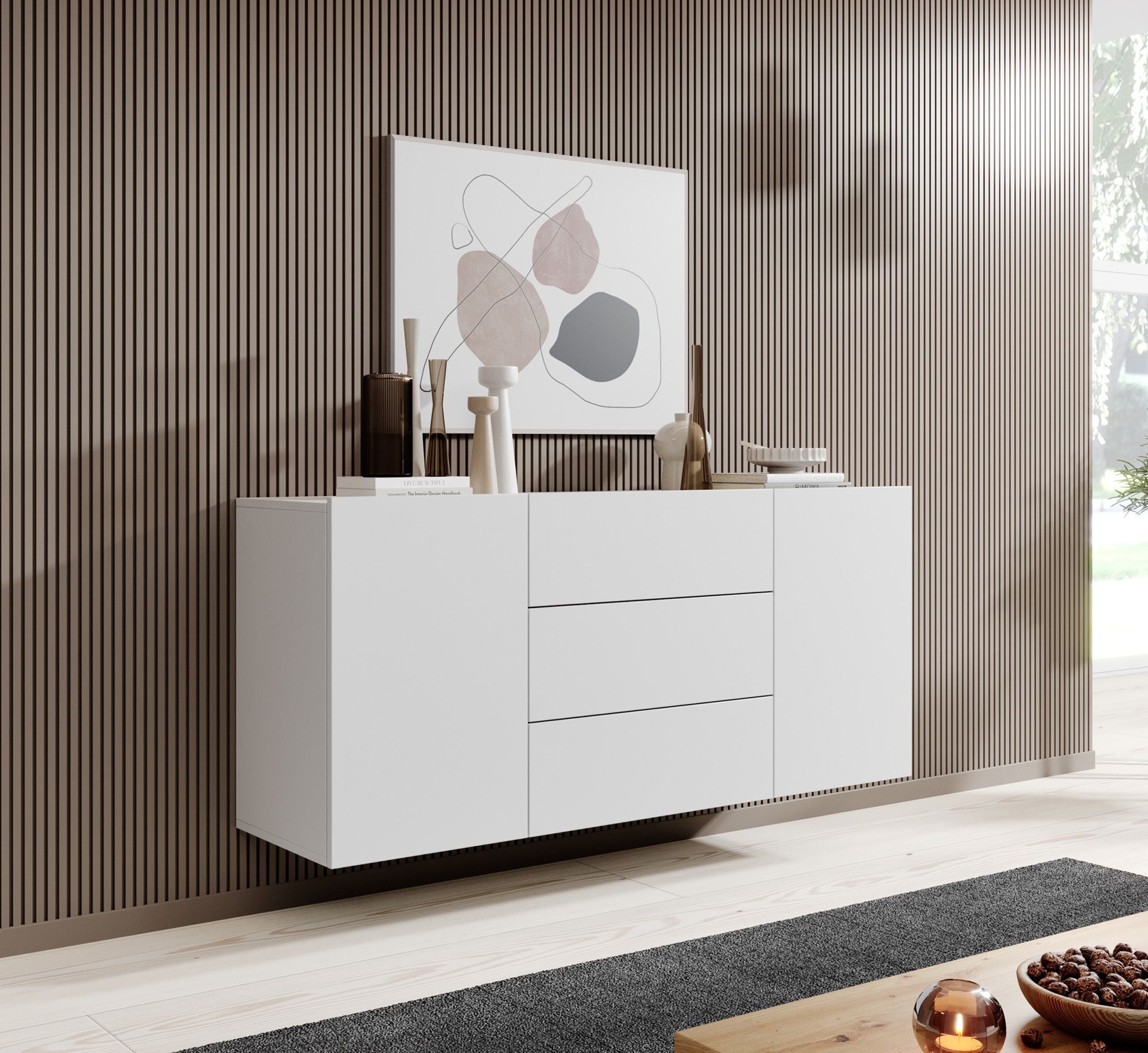Asilento - Dressoir - Wit - 140x35x61 cm