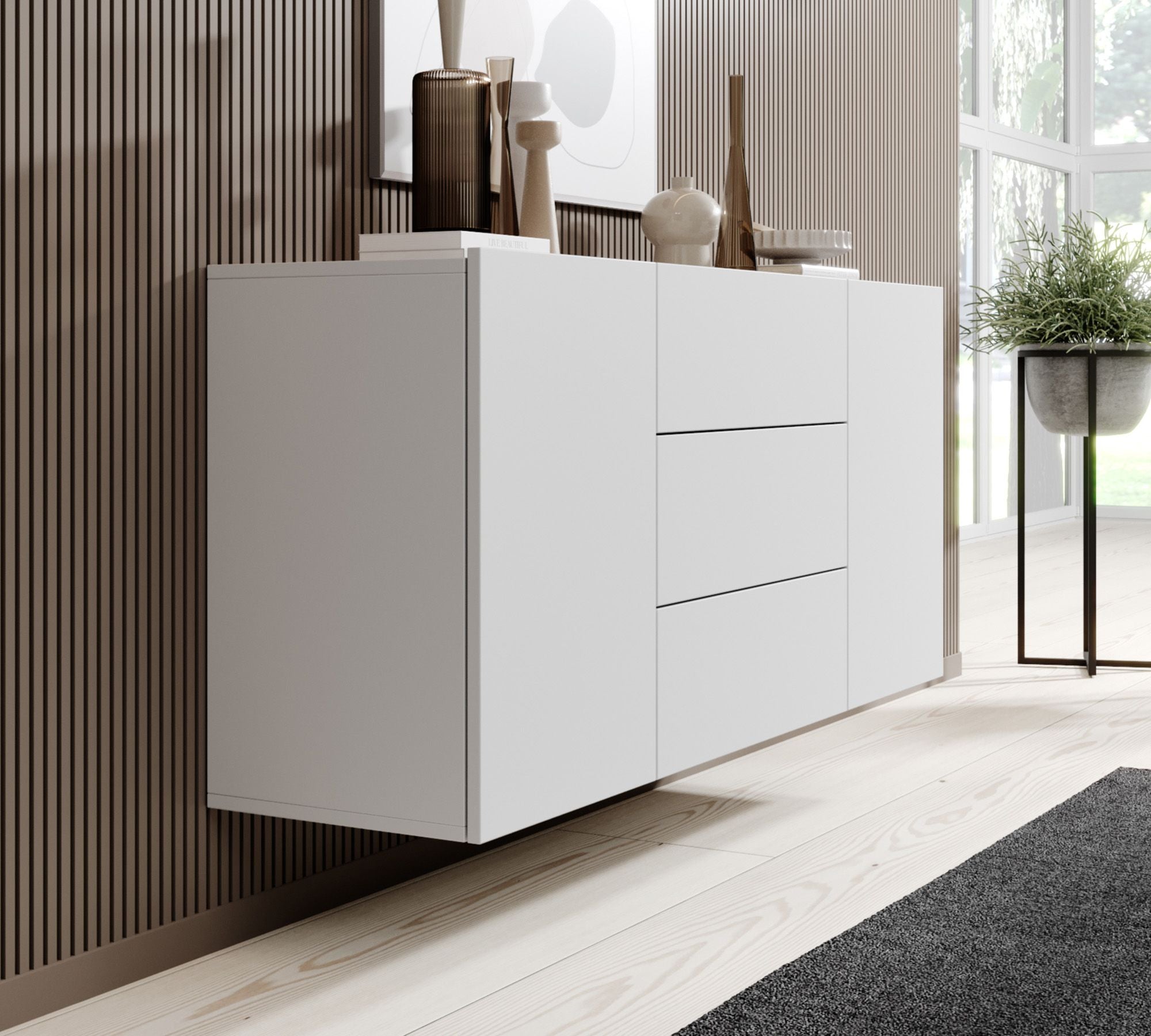 Asilento - Dressoir - Wit - 140x35x61 cm
