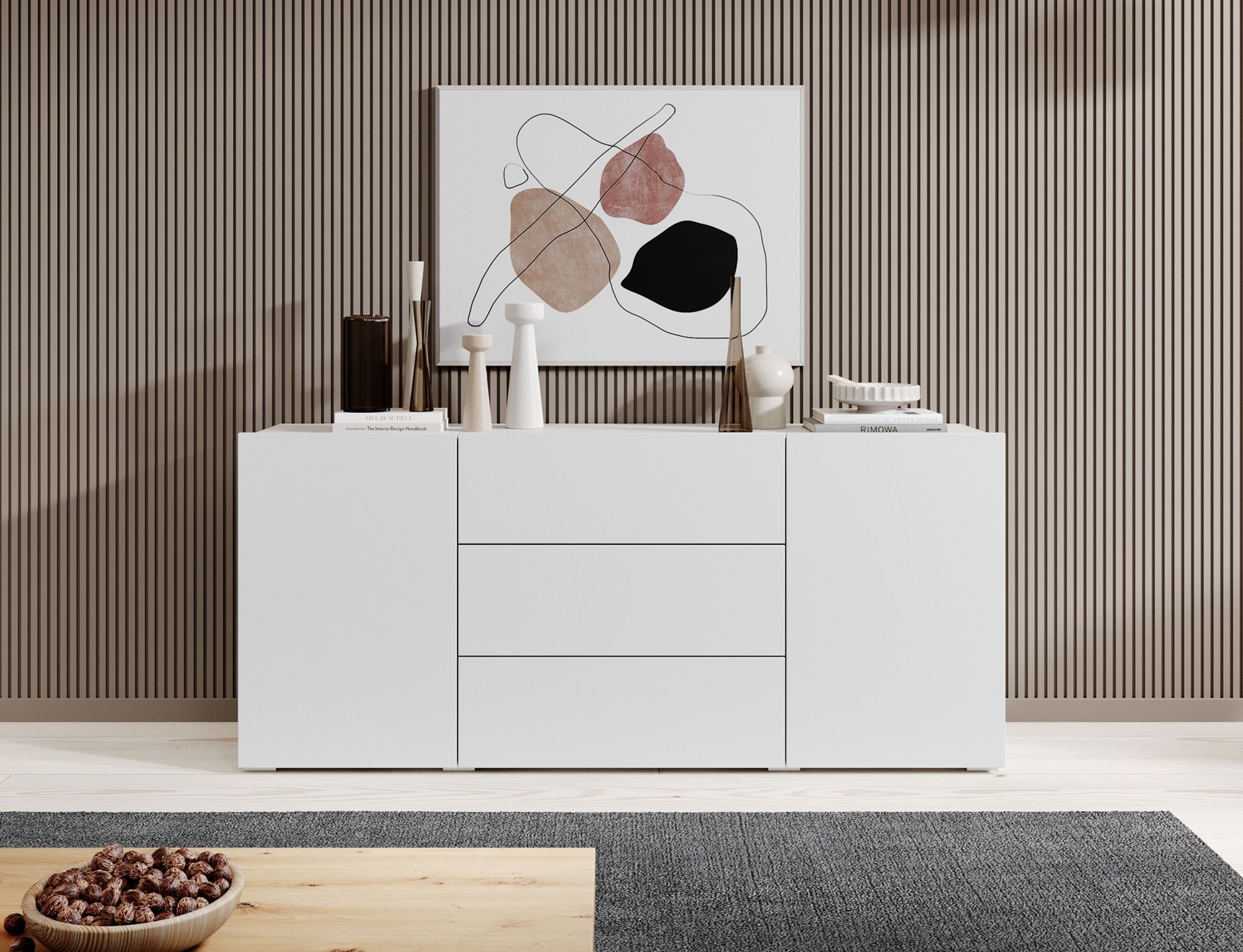 Asilento - Dressoir - Wit - 140x35x61 cm