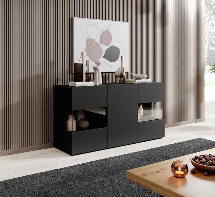 Asilento - Dressoir - Zwart - 120x35x60 cm