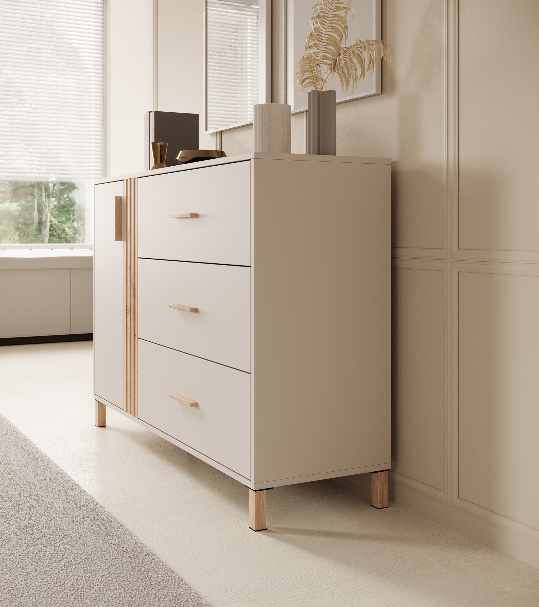 Bahia - Dressoir - Beige - 125x40x90 cm