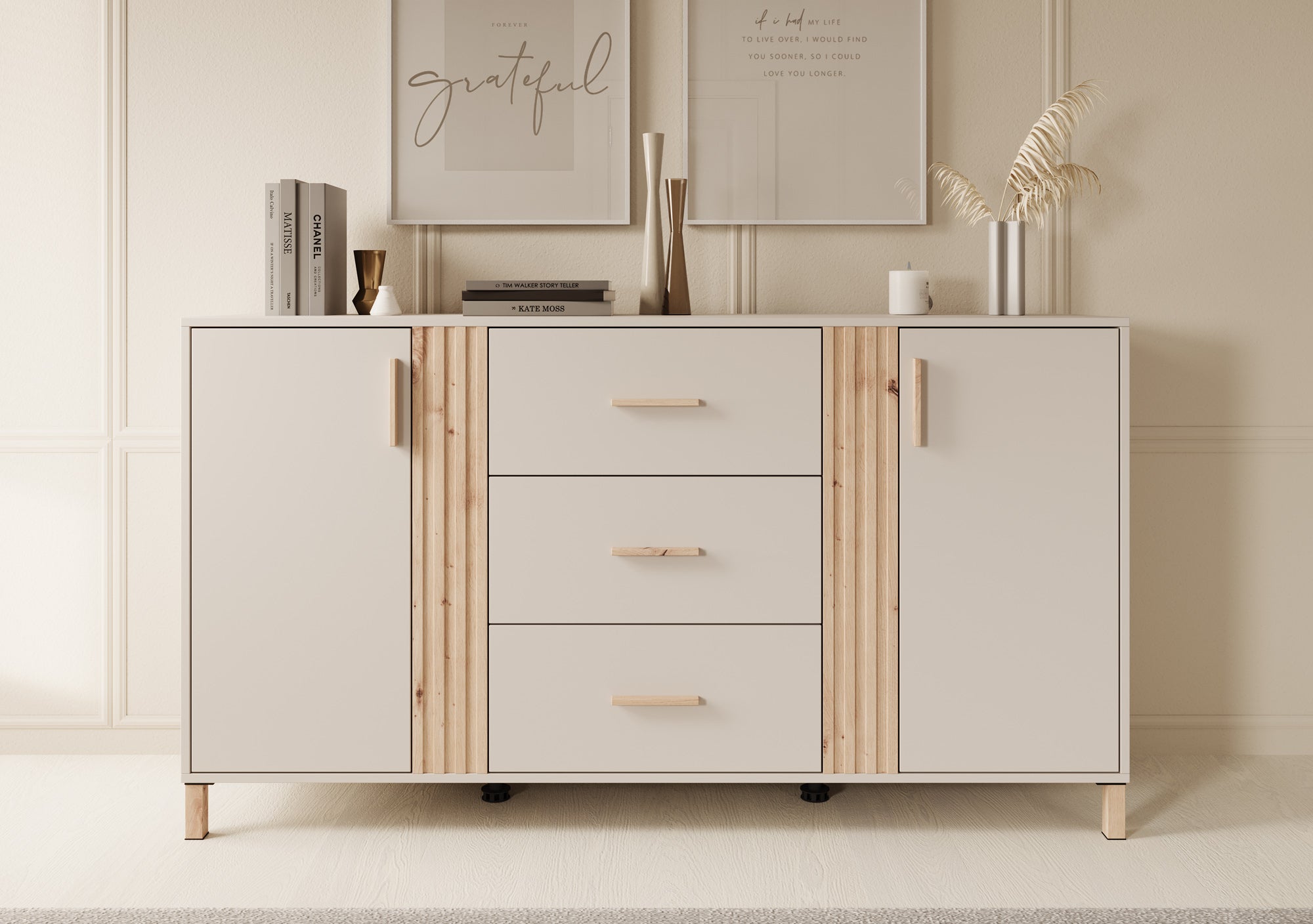 Bahia - Dressoir - Beige - 163x40x90 cm