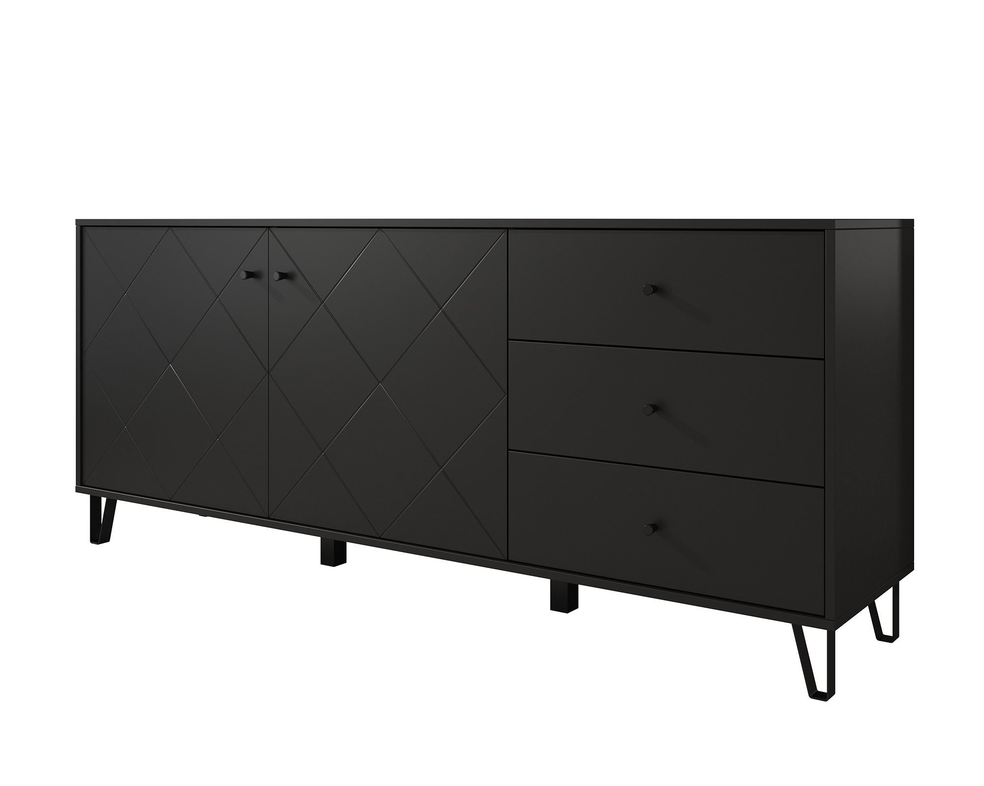 Barlo - Dressoir - Mat zwart - 183x40x75 cm