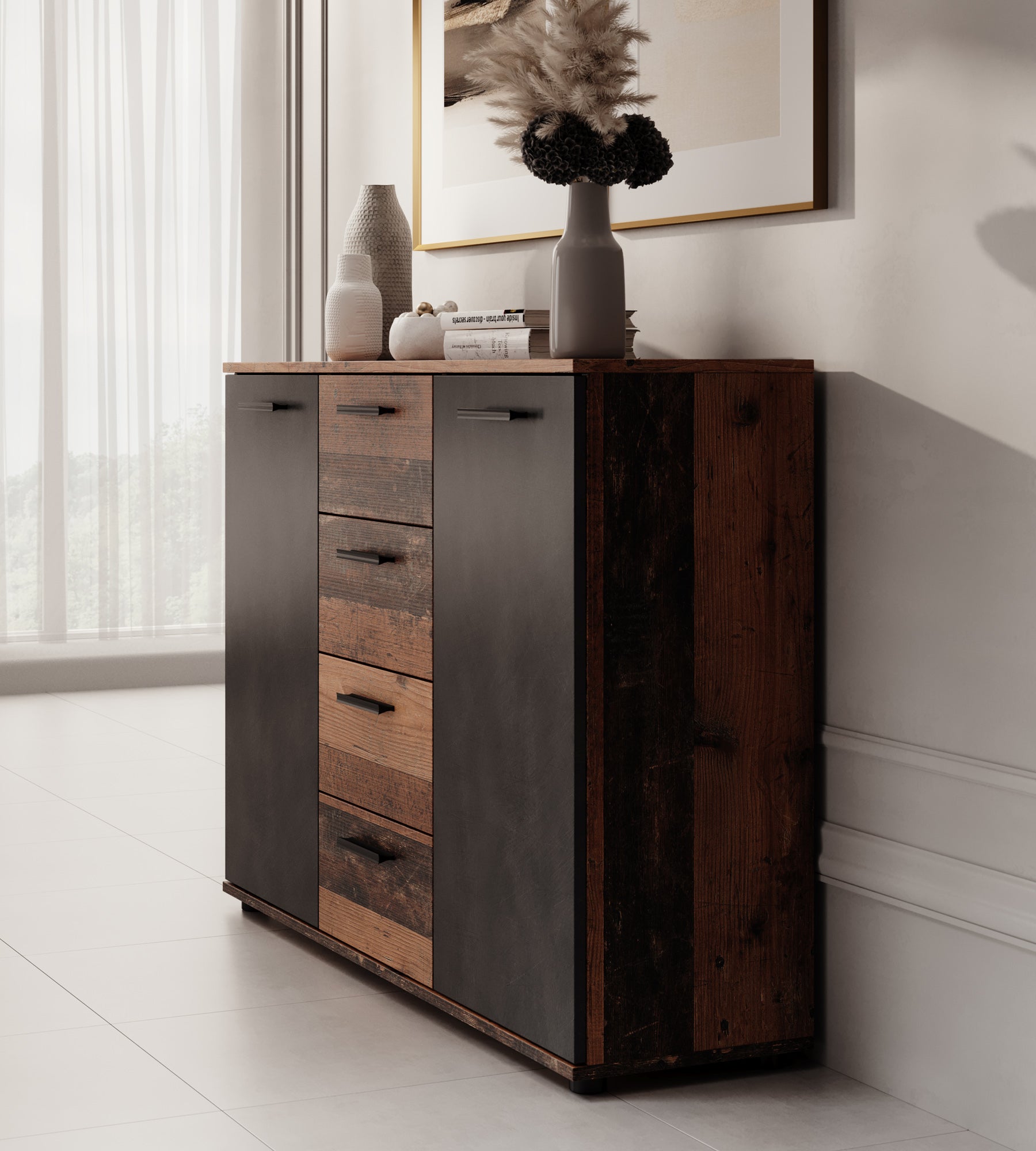 Bellini - Dressoir - Donker/old wood - 120x33x85 cm