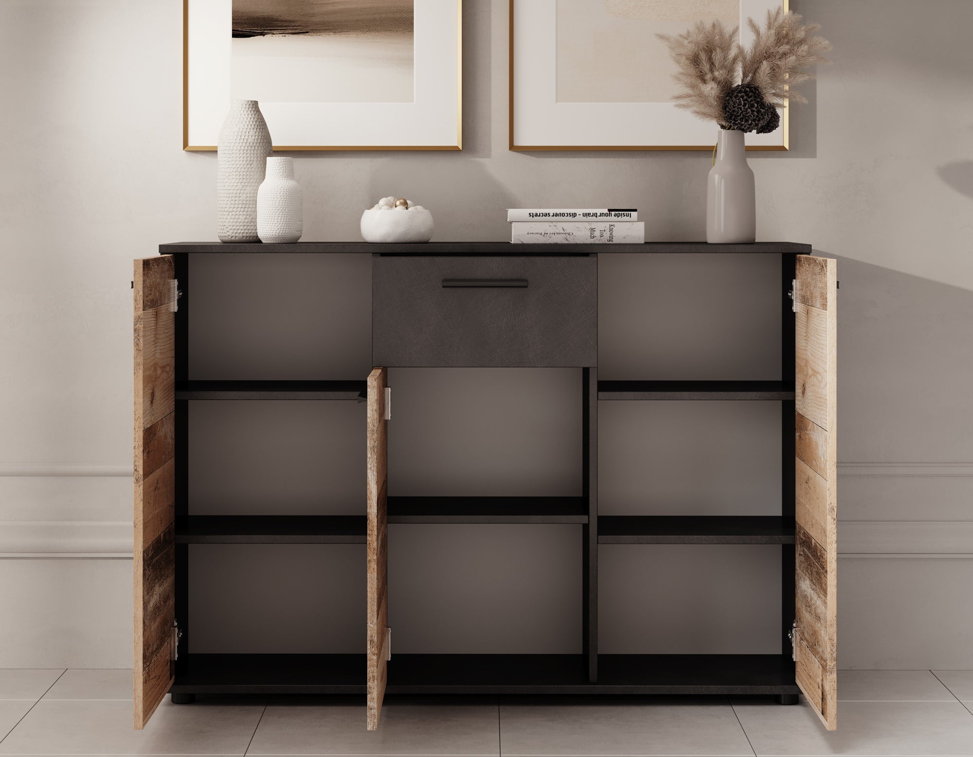 Bellini 2 - Dressoir - Licht/old wood - 120x33x85 cm
