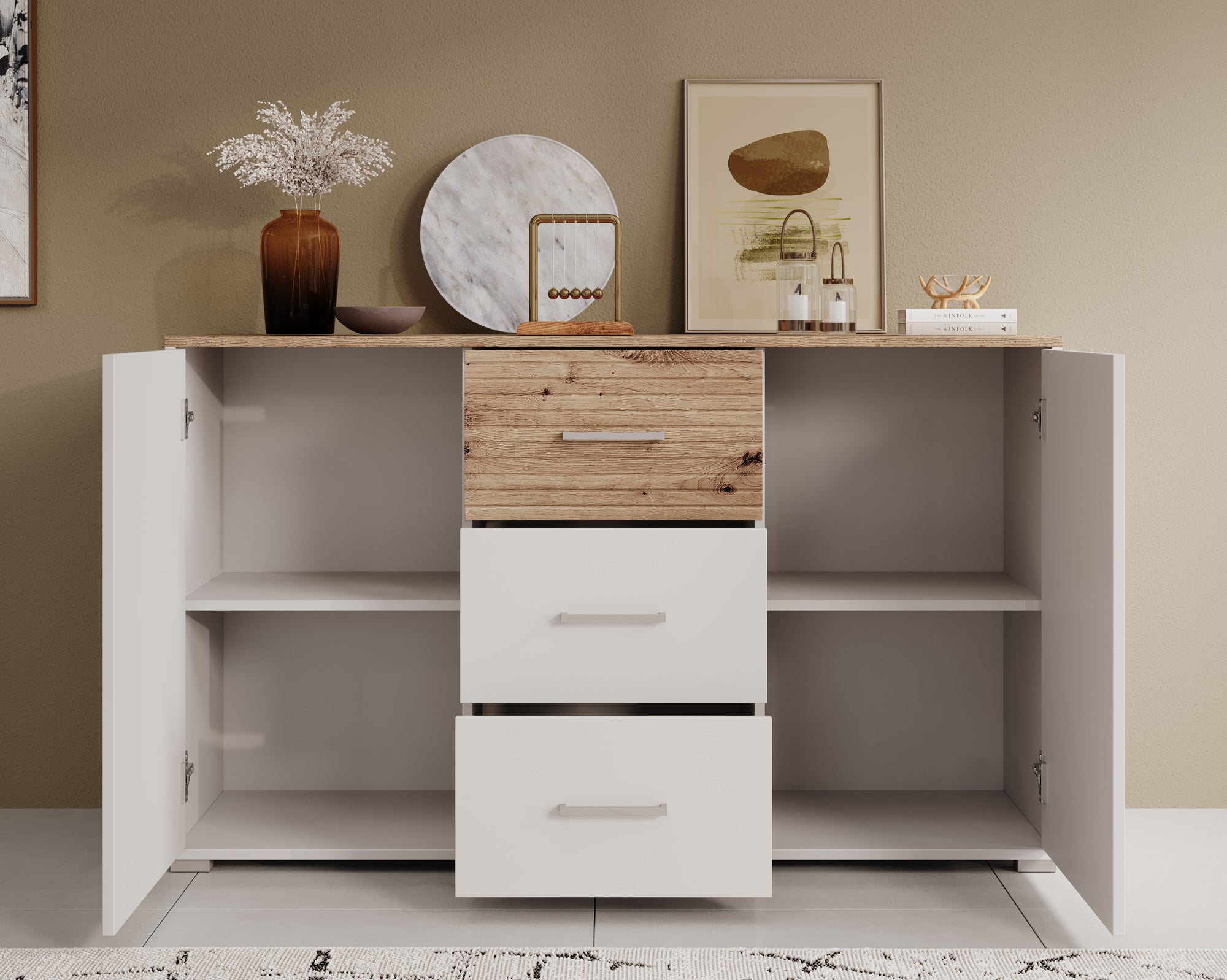 Butcher - Dressoir - Wit - 138x40x82 cm