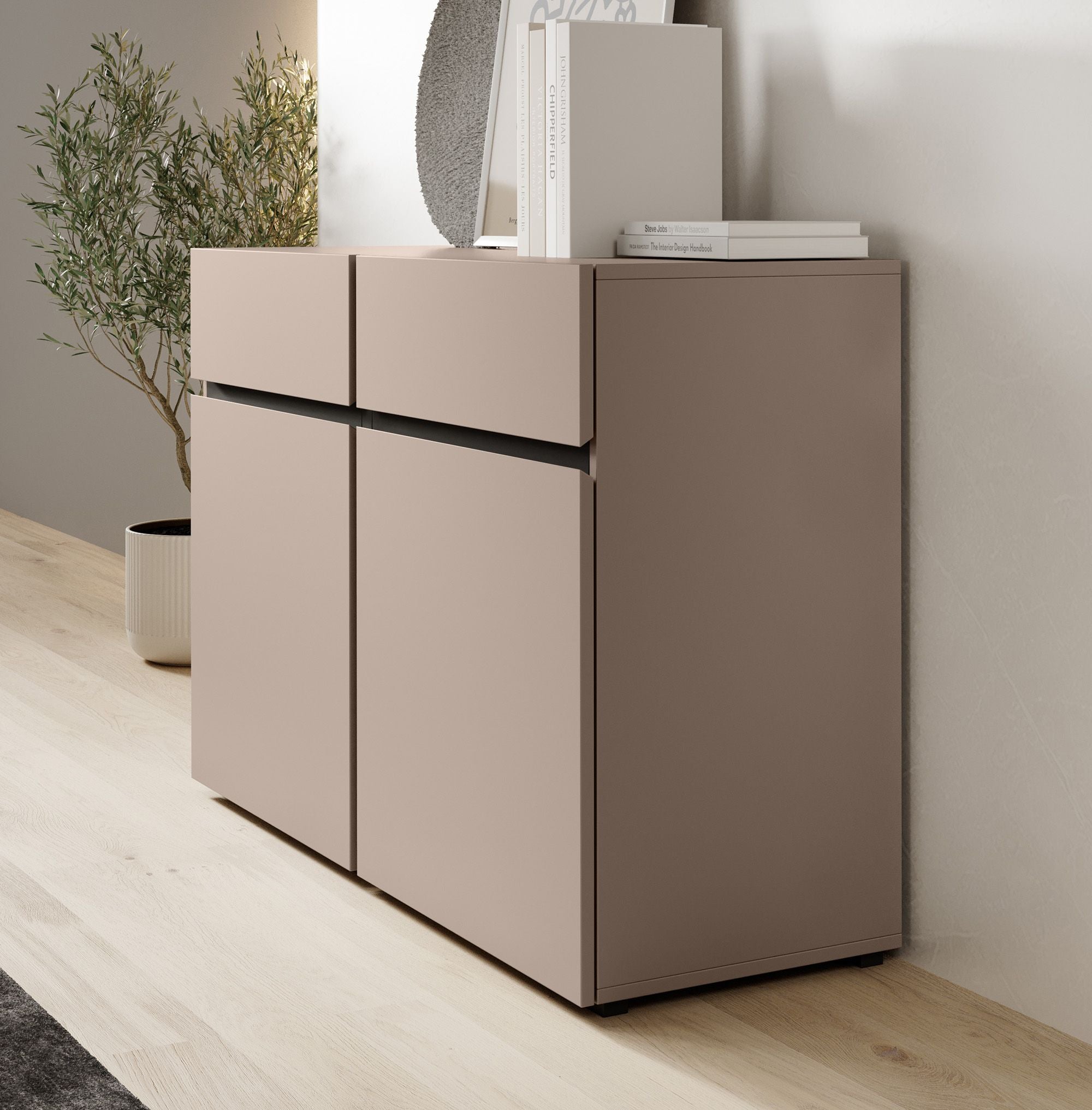 Cainan - Dressoir - Beige/zwart - 119x40x78 cm