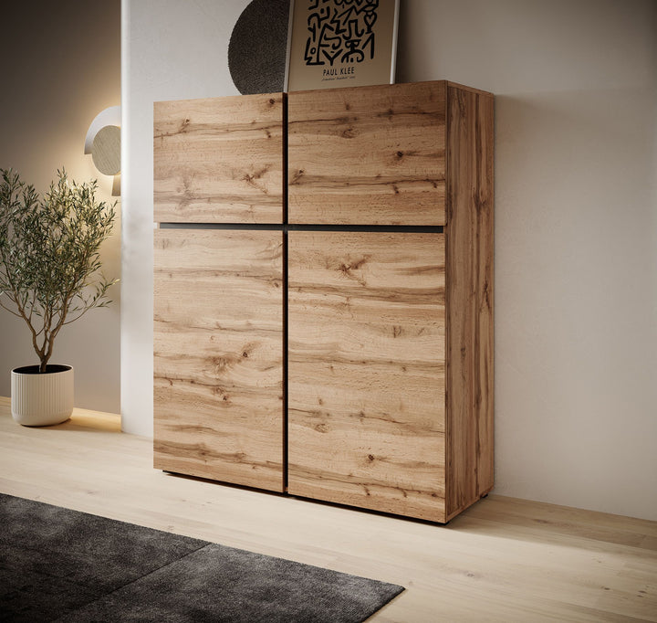 Cainan - Dressoir - Eiken/zwart - 119x40x139 cm