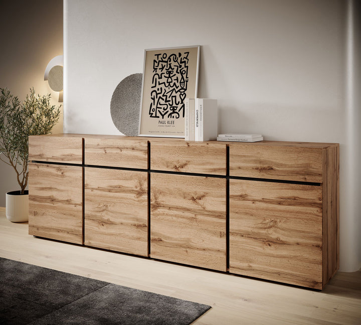 Cainan - Dressoir - Eiken/zwart - 225x40x78 cm
