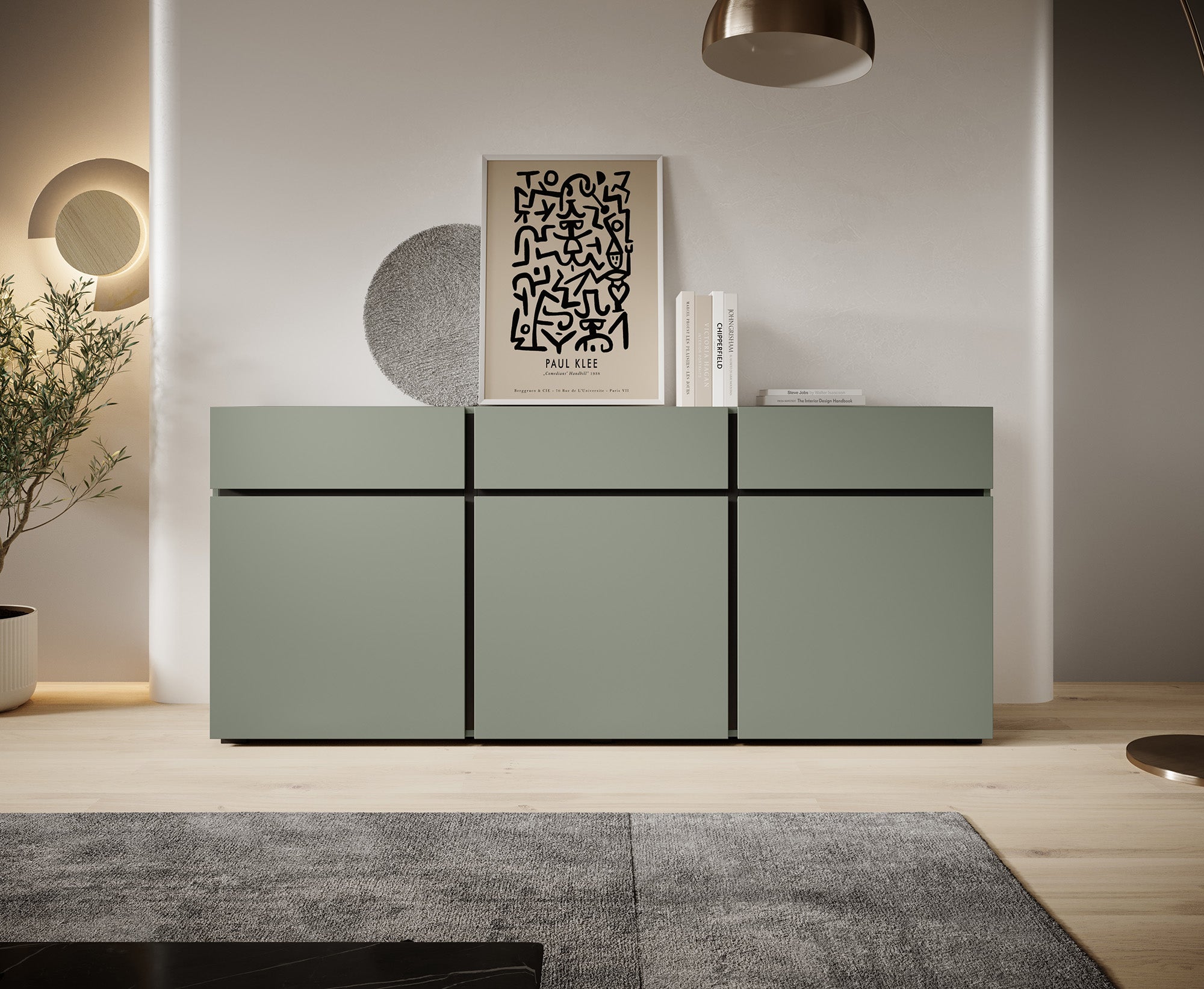 Cainan - Dressoir - Groen - 180x40x78 cm