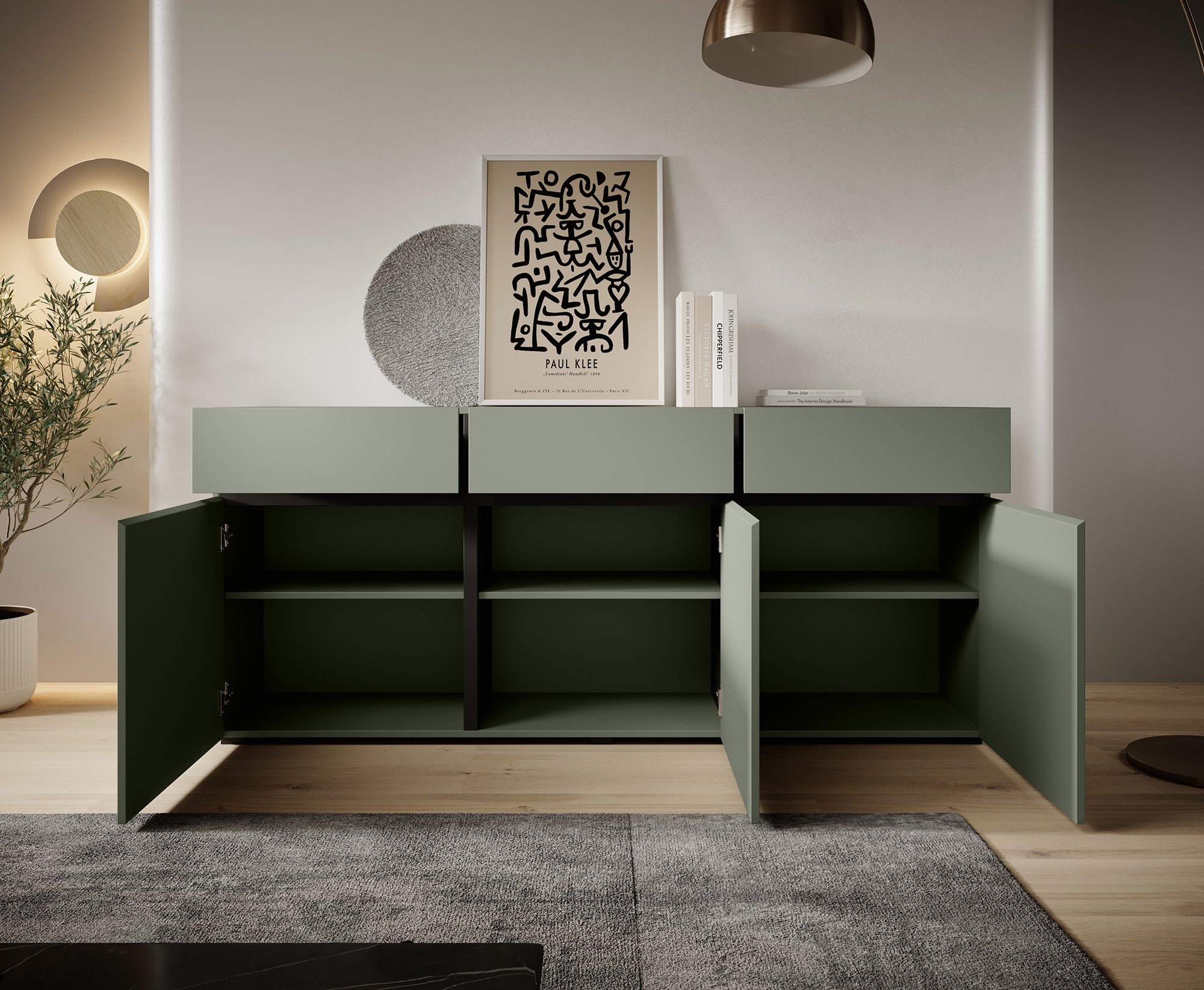 Cainan - Dressoir - Groen - 180x40x78 cm