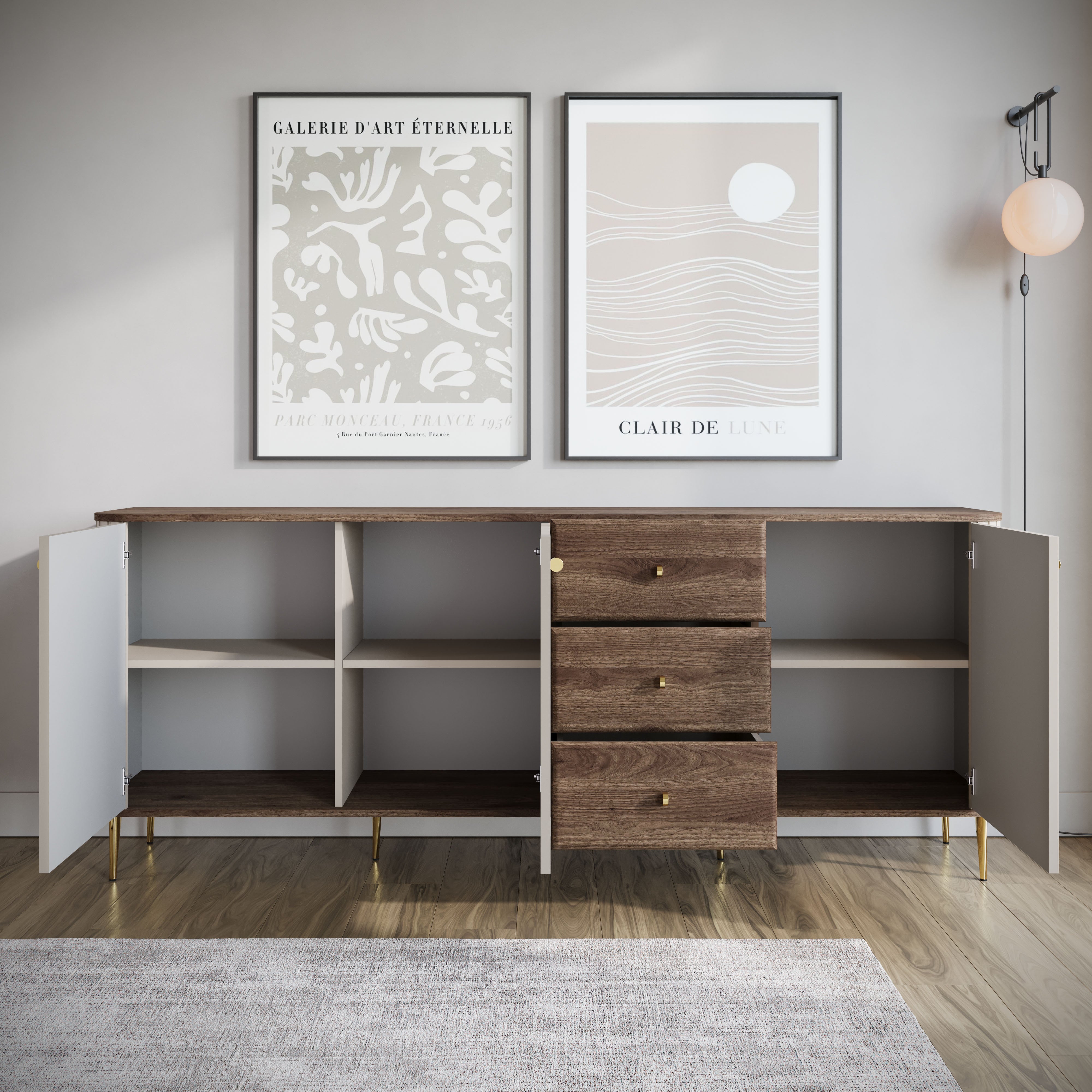 Concorde - Dressoir - Beige - 200x38x80 cm