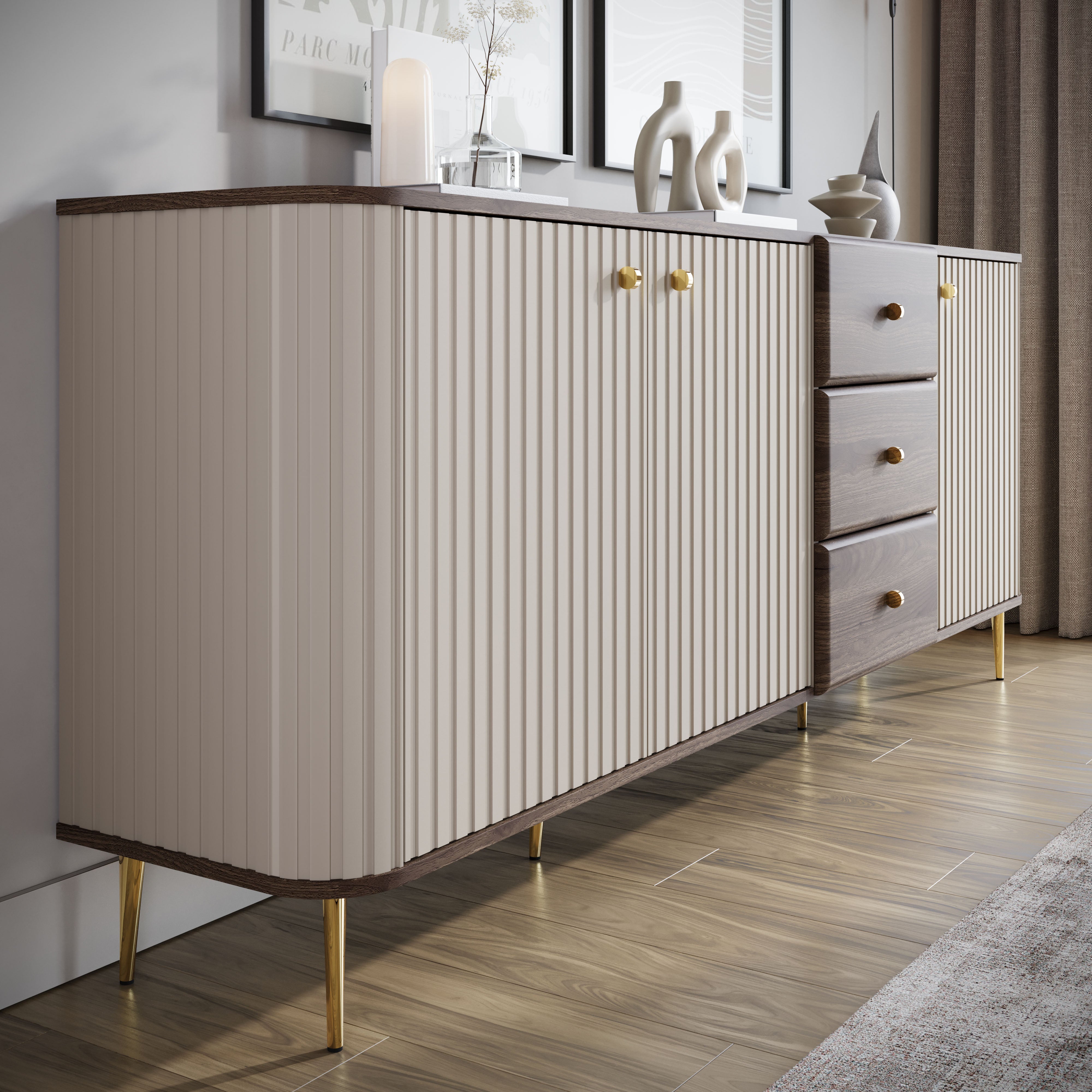 Concorde - Dressoir - Beige - 200x38x80 cm