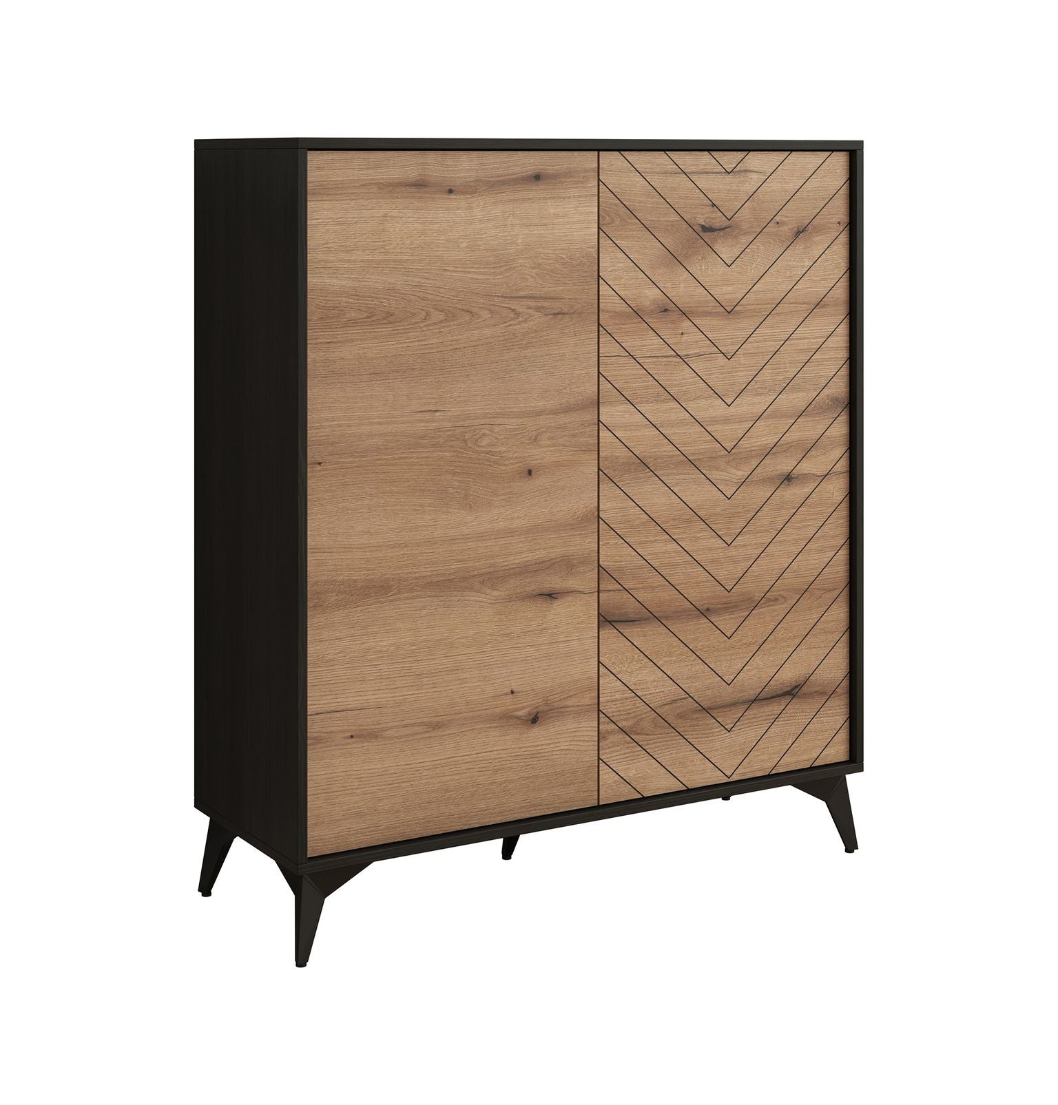 Dolores 2 - Dressoir - Eiken/zwart - 104x39x119 cm