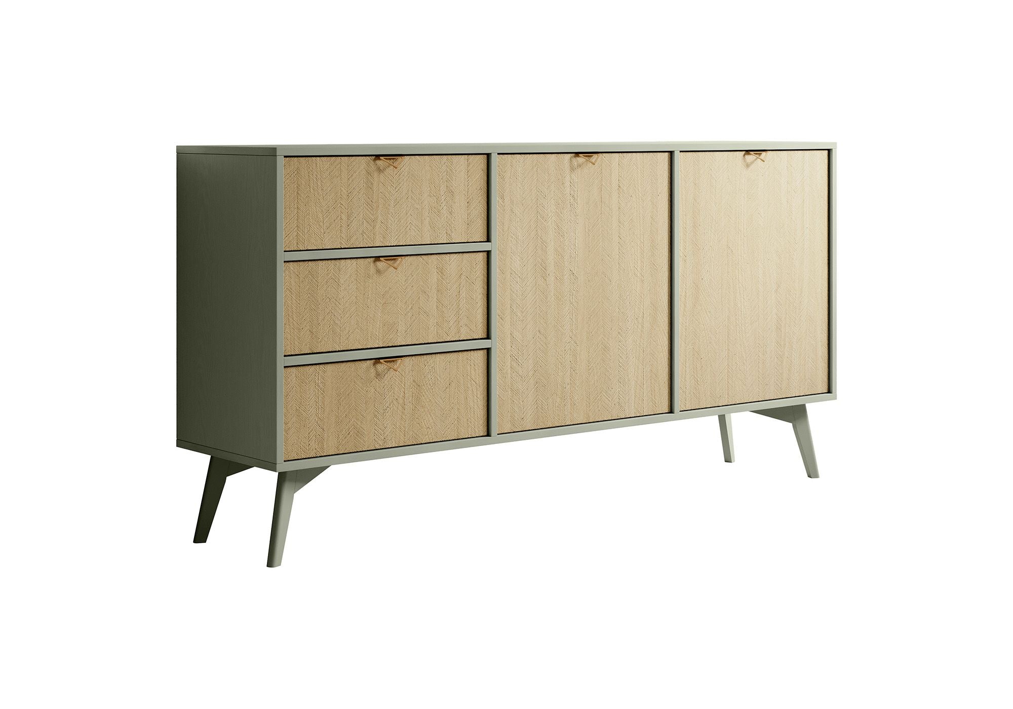 Essence - Dressoir - Groen/licht eiken - 158x38x81 cm