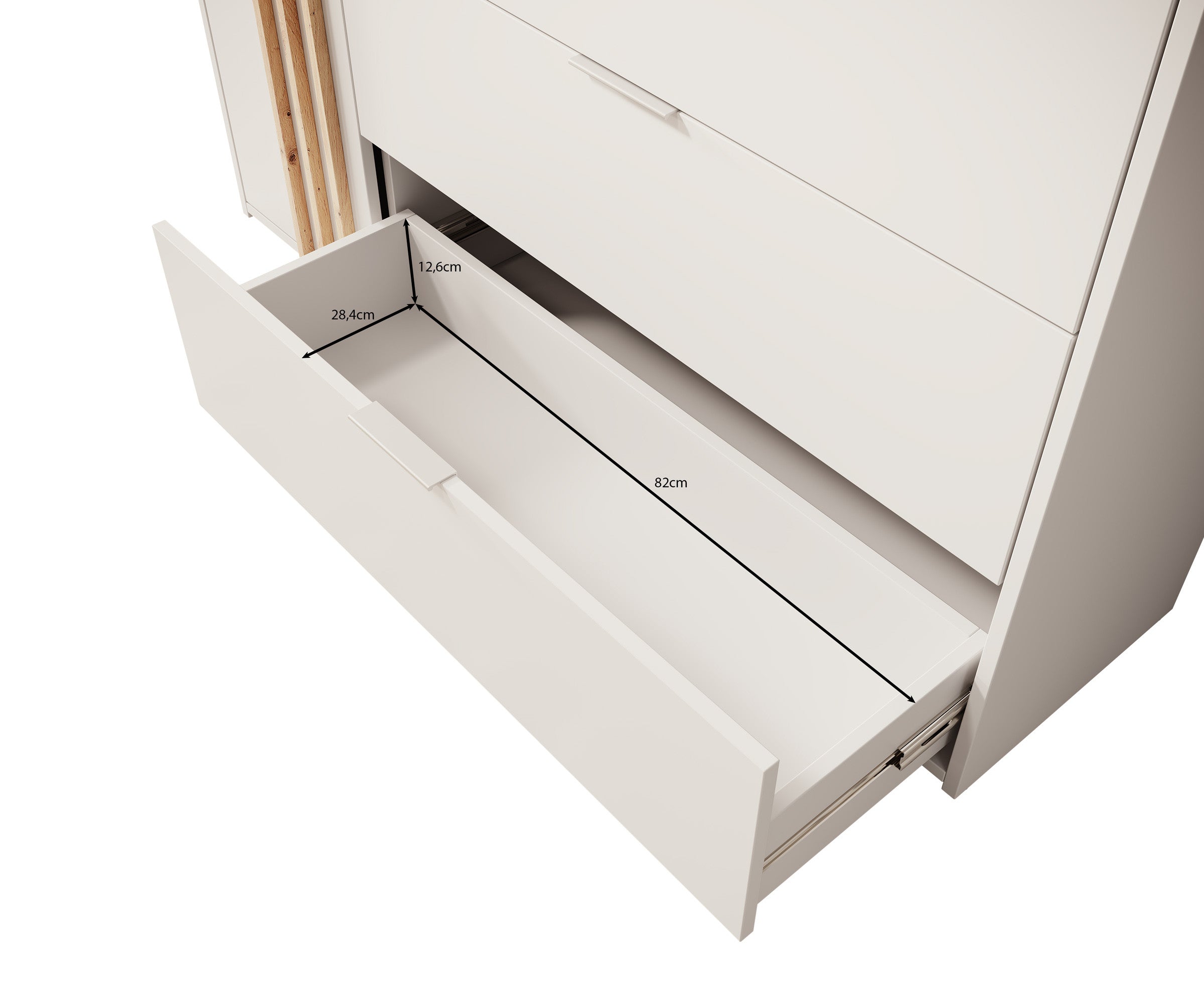 Franklin - Dressoir - Wit - 125x35x80 cm