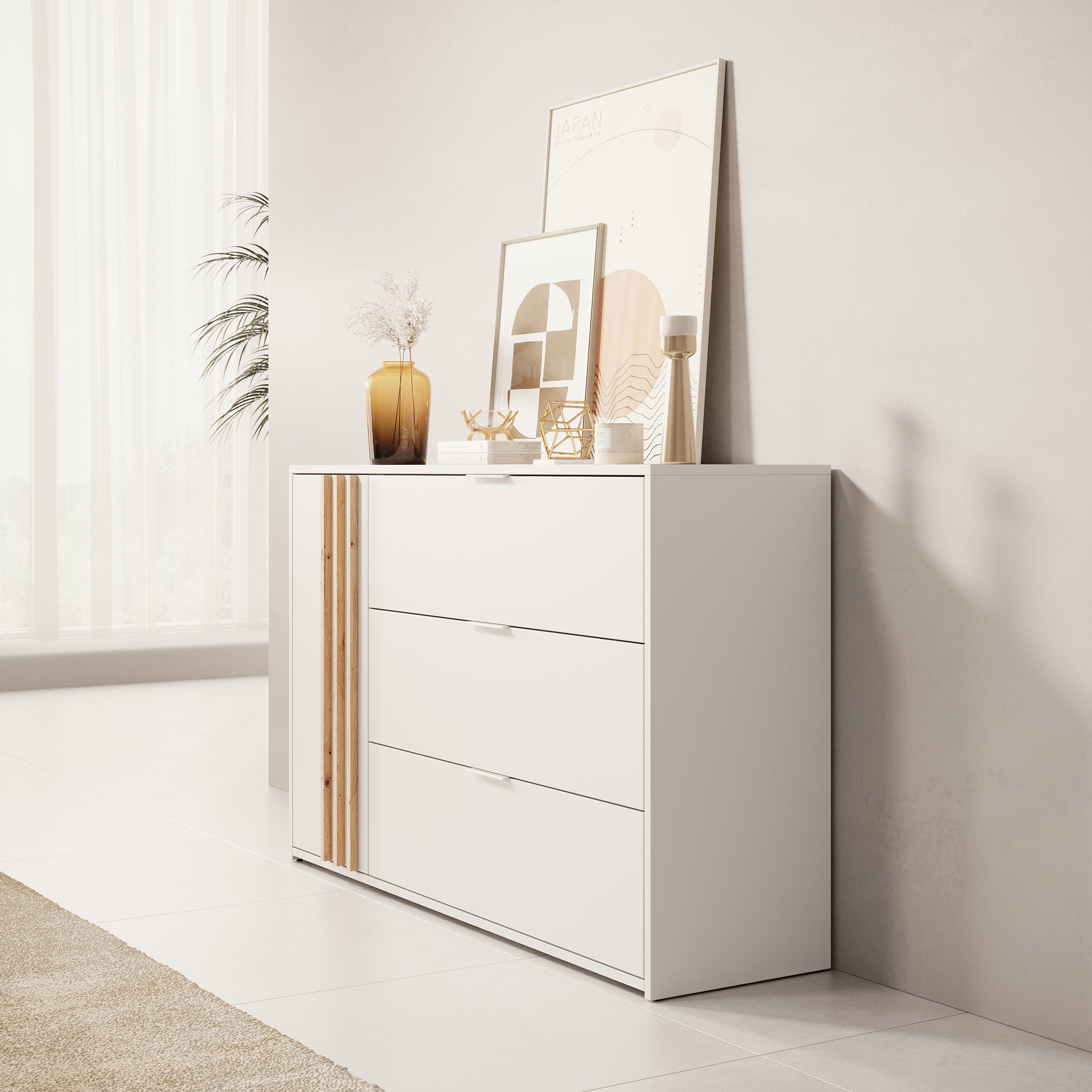 Franklin - Dressoir - Wit - 125x35x80 cm