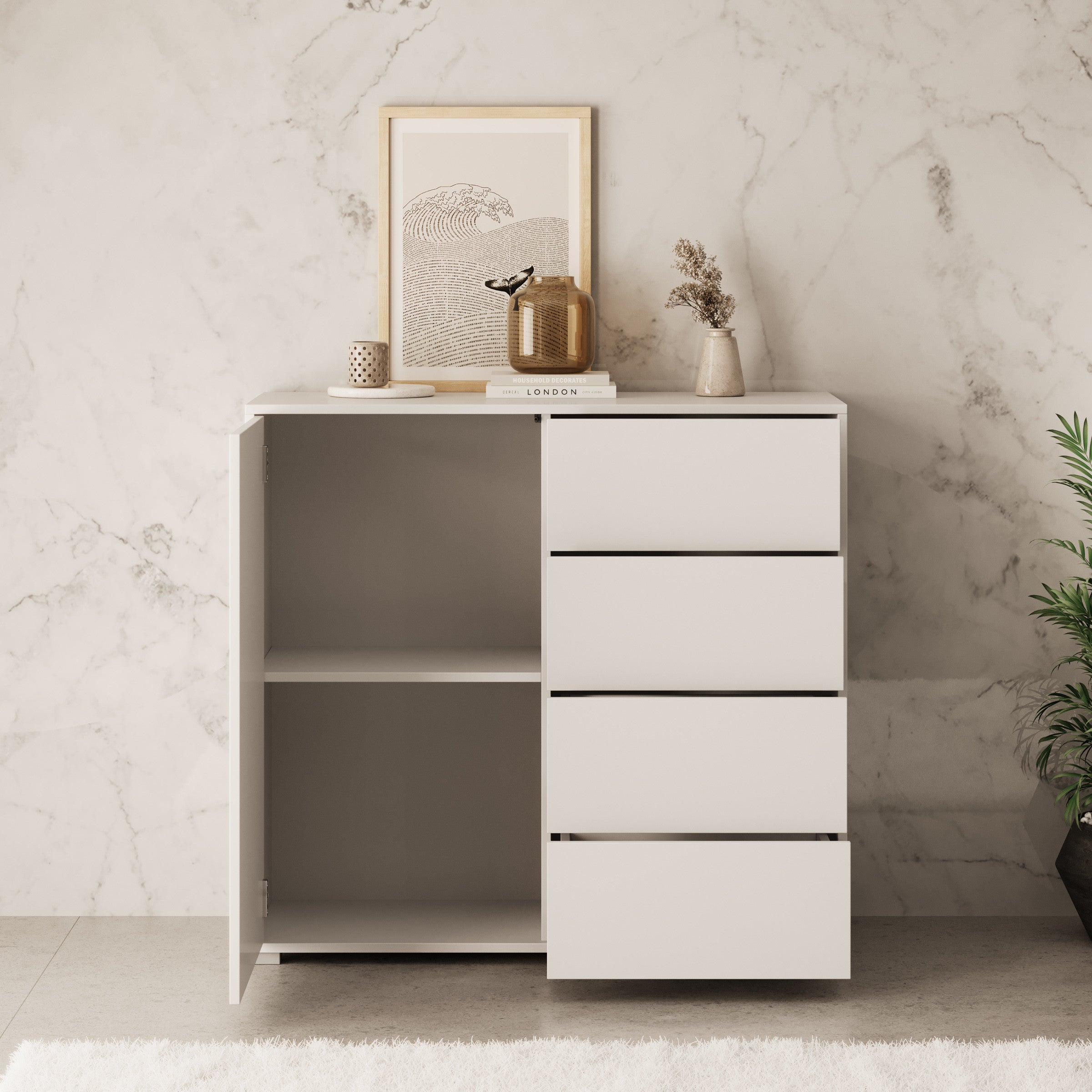 Gideon - Dressoir - Wit - 100x41x93 cm