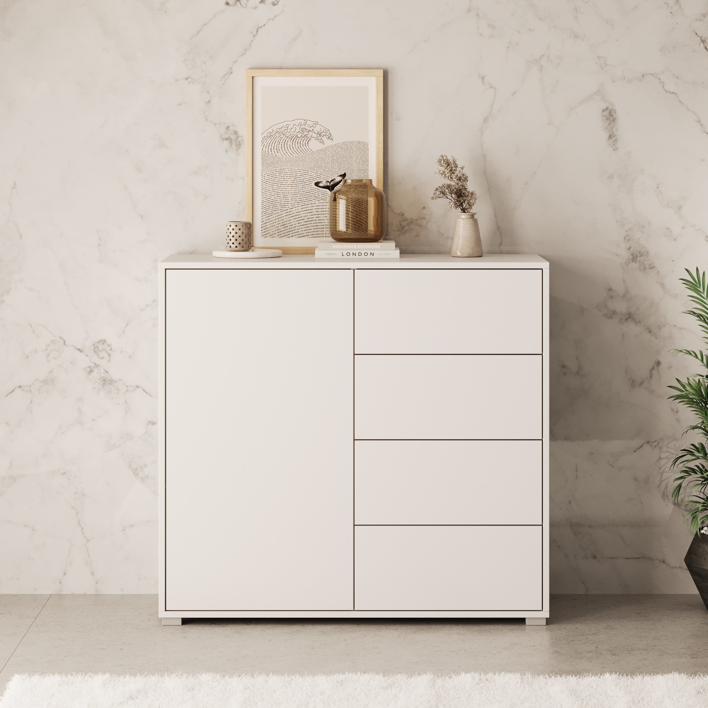 Gideon - Dressoir - Wit - 100x41x93 cm