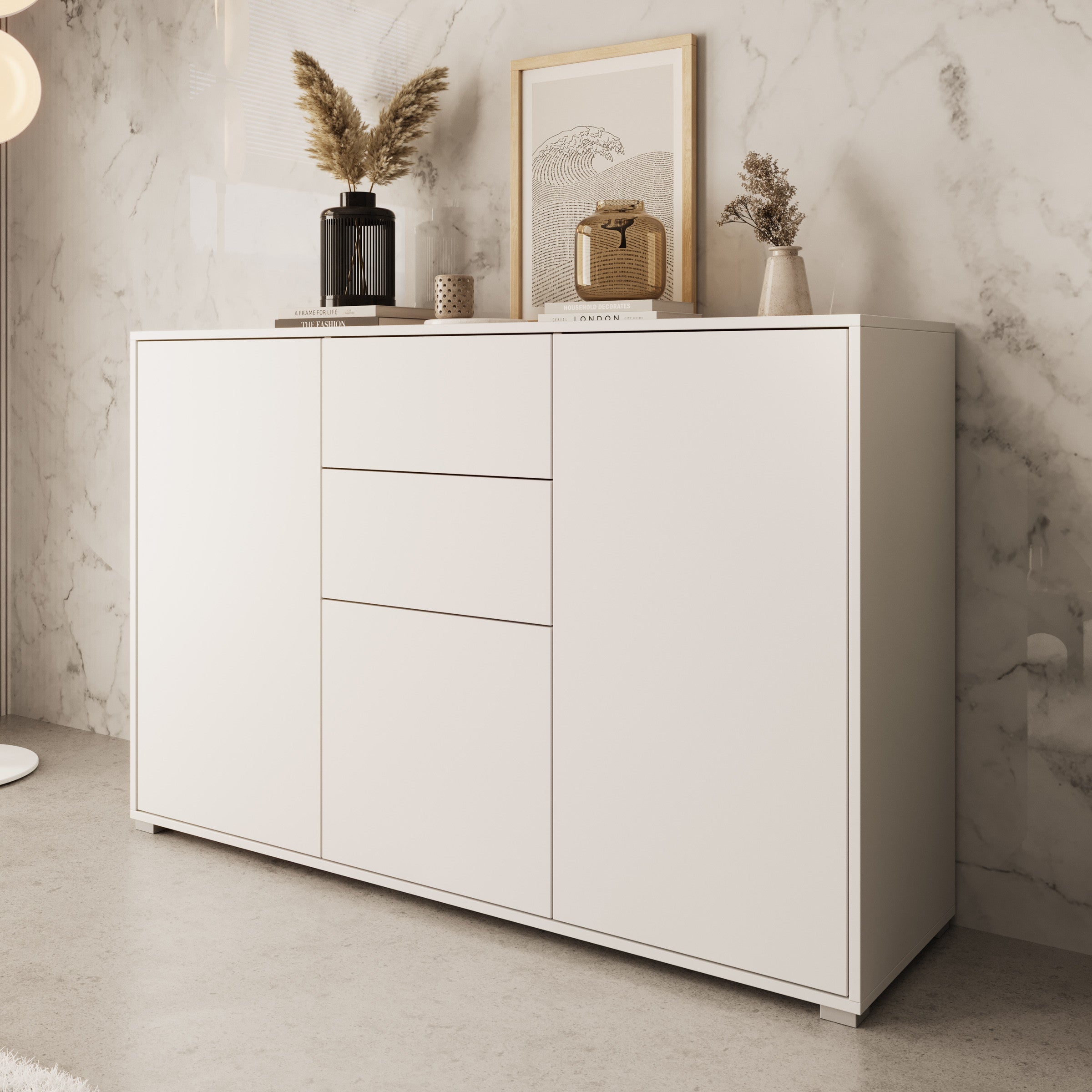 Gideon - Dressoir - Wit - 141x41x93 cm