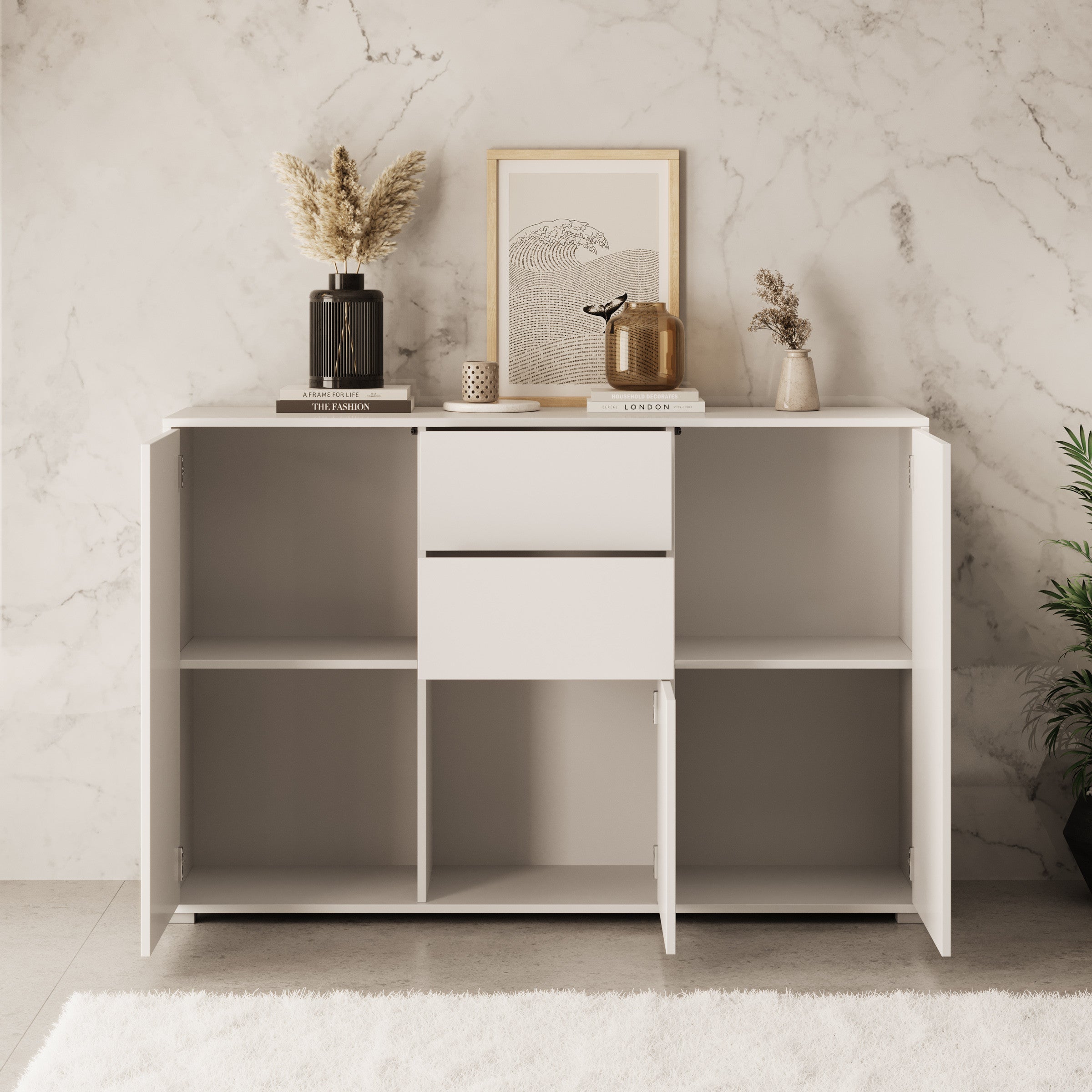 Gideon - Dressoir - Wit - 141x41x93 cm