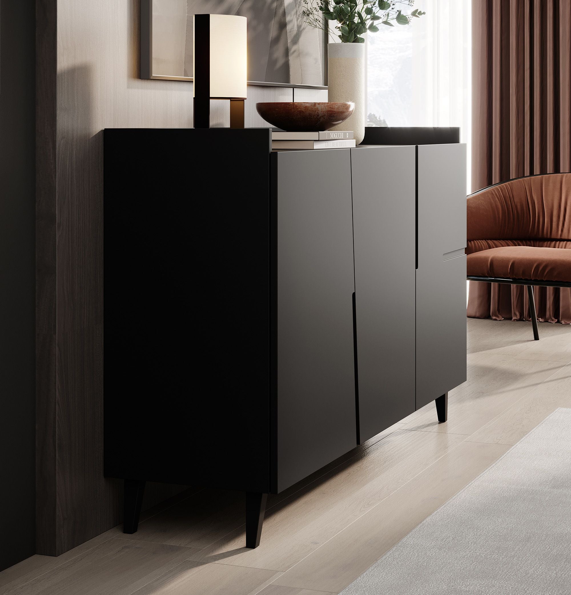 Glory - Dressoir - Zwart - 150x42x90 cm