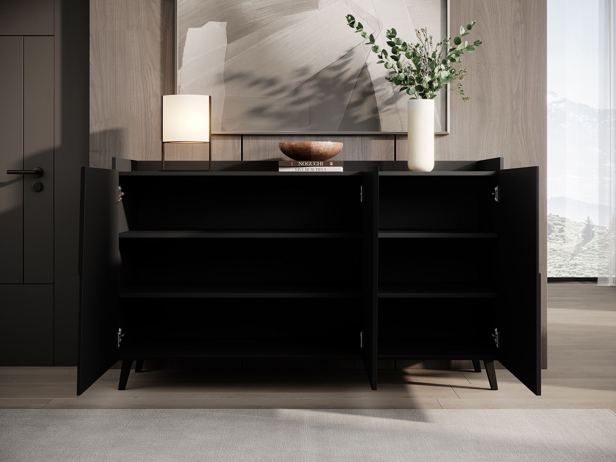 Glory - Dressoir - Zwart - 150x42x90 cm