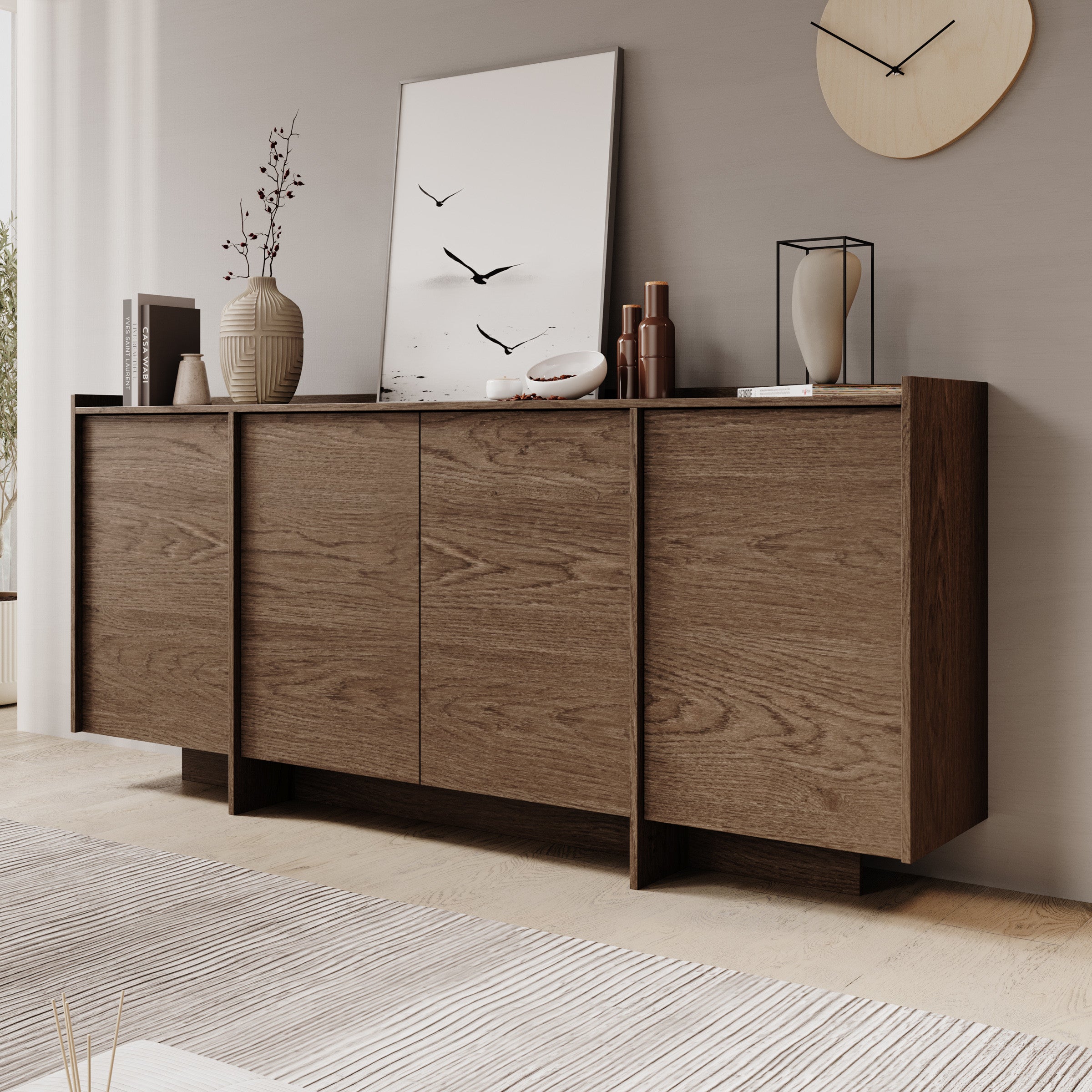Jaxon - Dressoir - Donker eiken - 200x38x90 cm