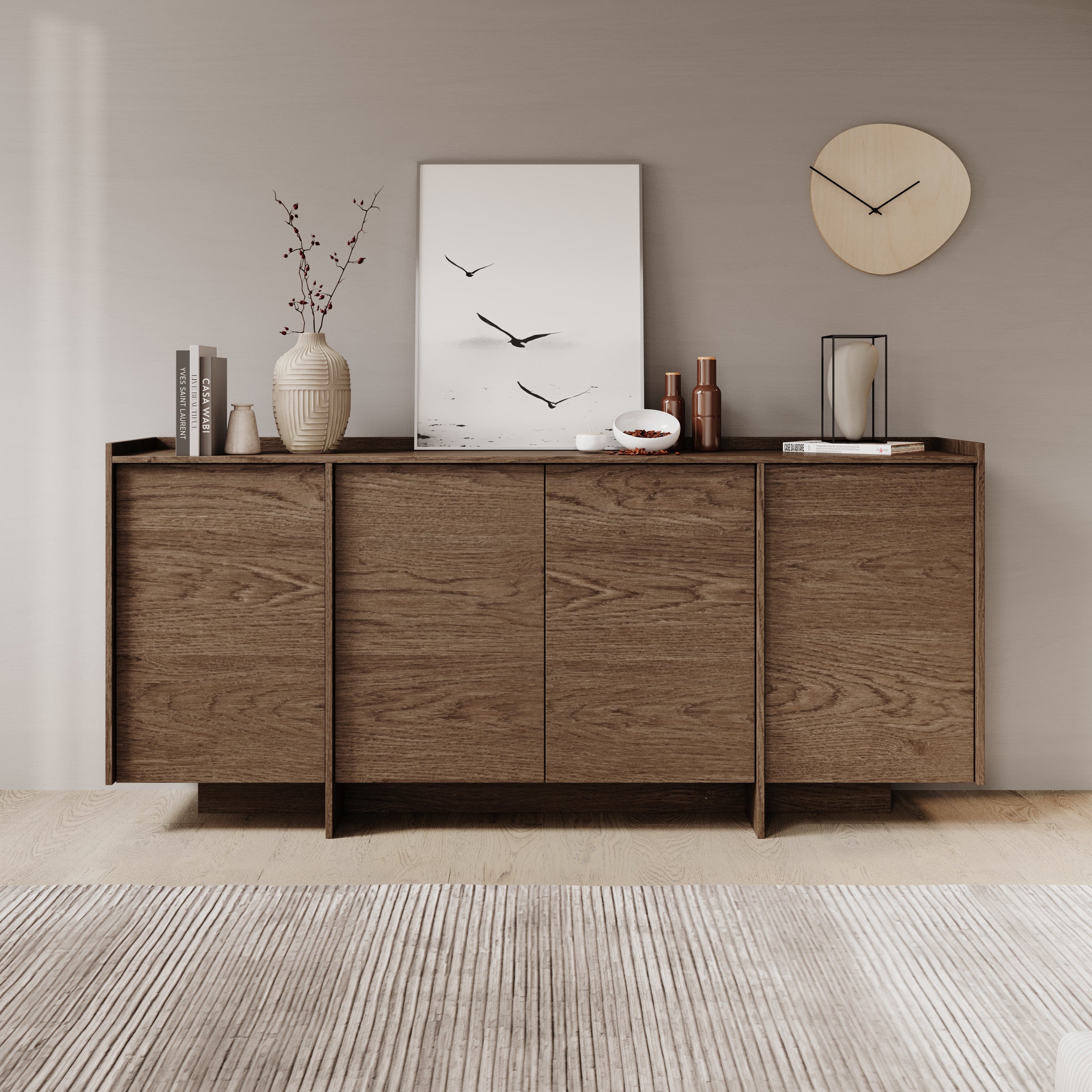 Jaxon - Dressoir - Donker eiken - 200x38x90 cm