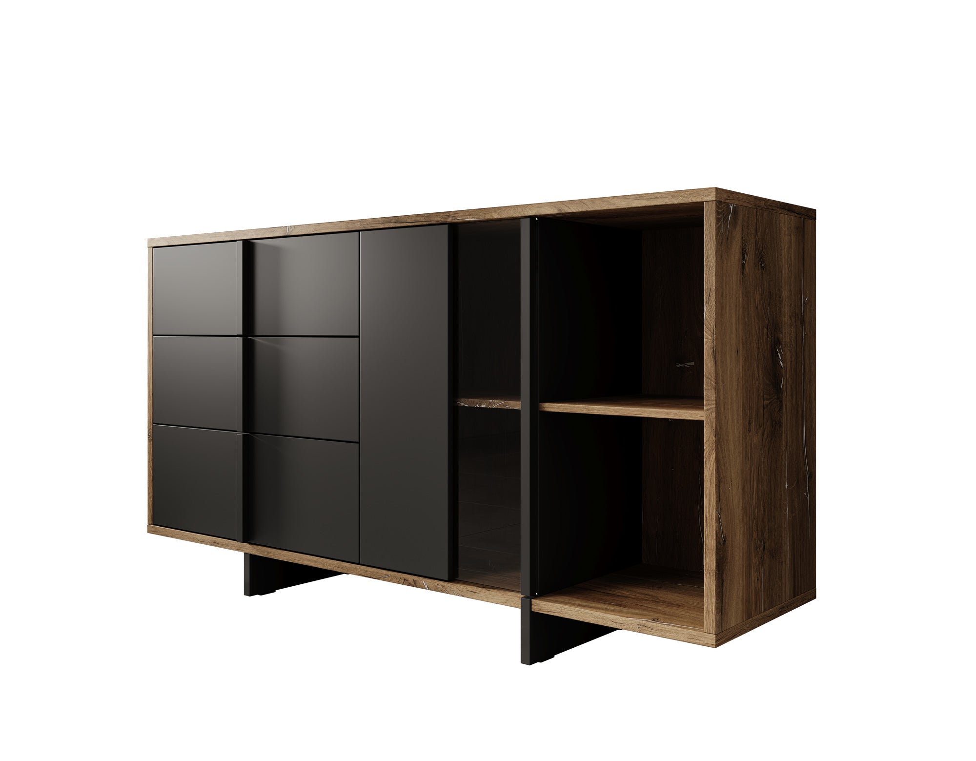 Jonna - Dressoir - Zwart - 160x42x86 cm