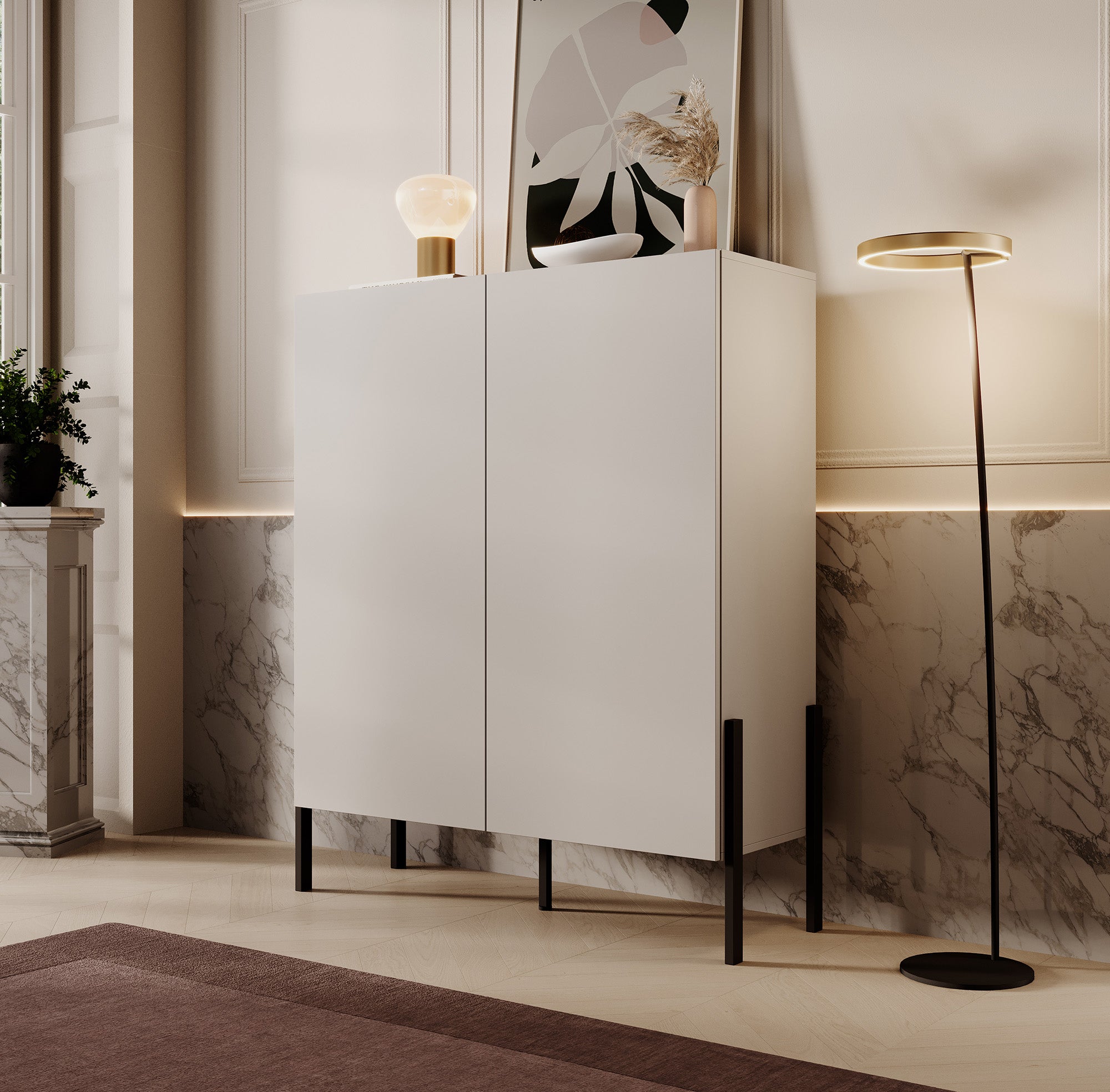 Jordy - Dressoir - Beige - 114x40x135 cm