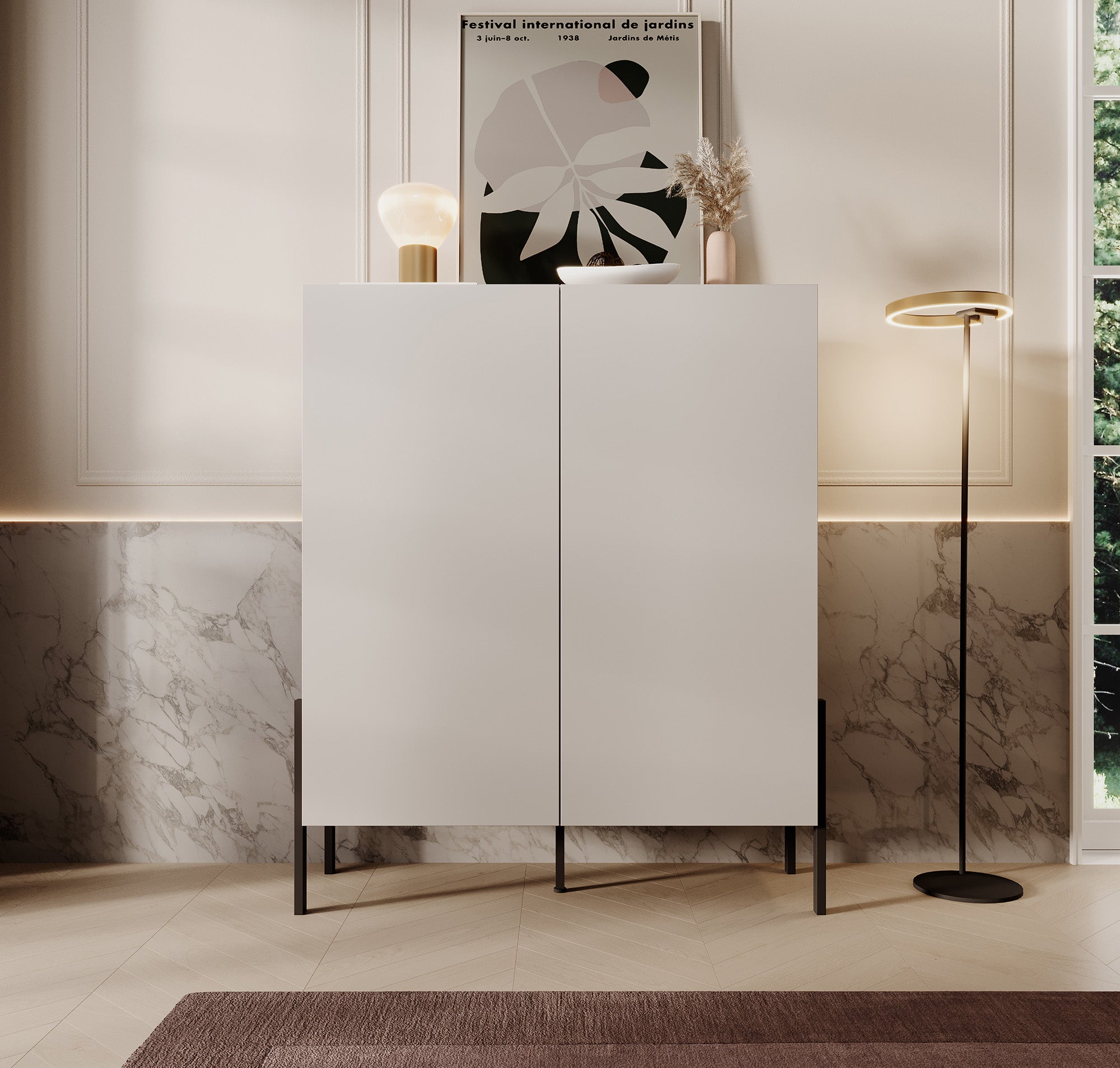Jordy - Dressoir - Beige - 114x40x135 cm