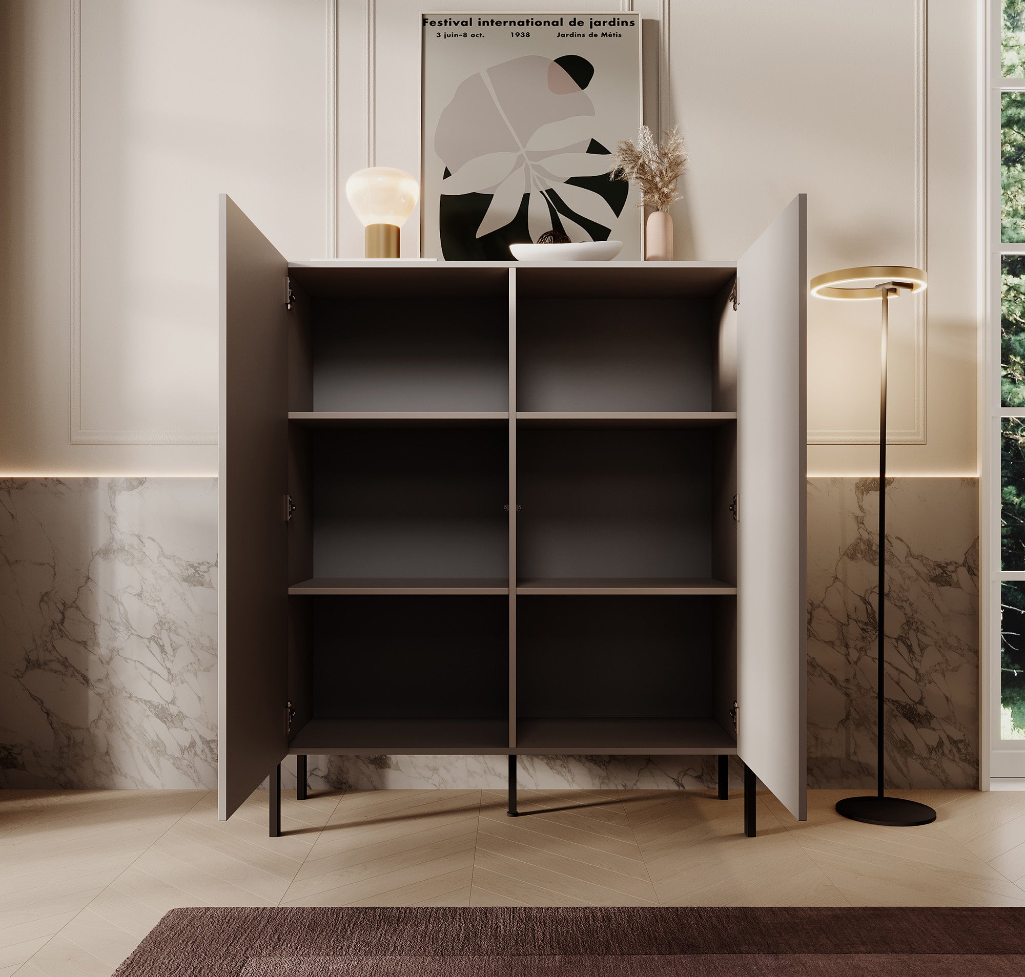 Jordy - Dressoir - Beige - 114x40x135 cm