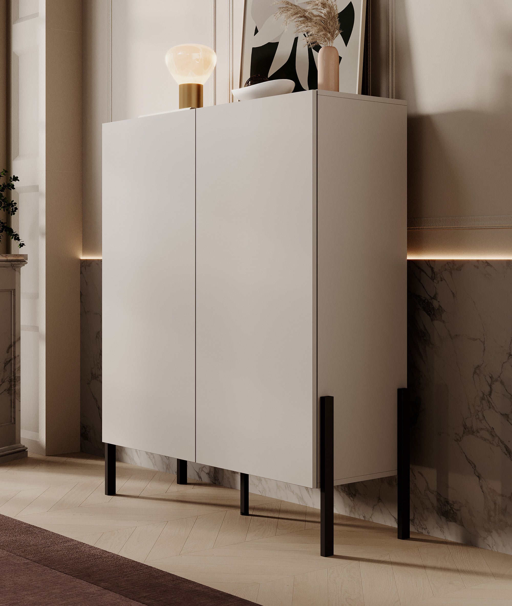 Jordy - Dressoir - Beige - 114x40x135 cm