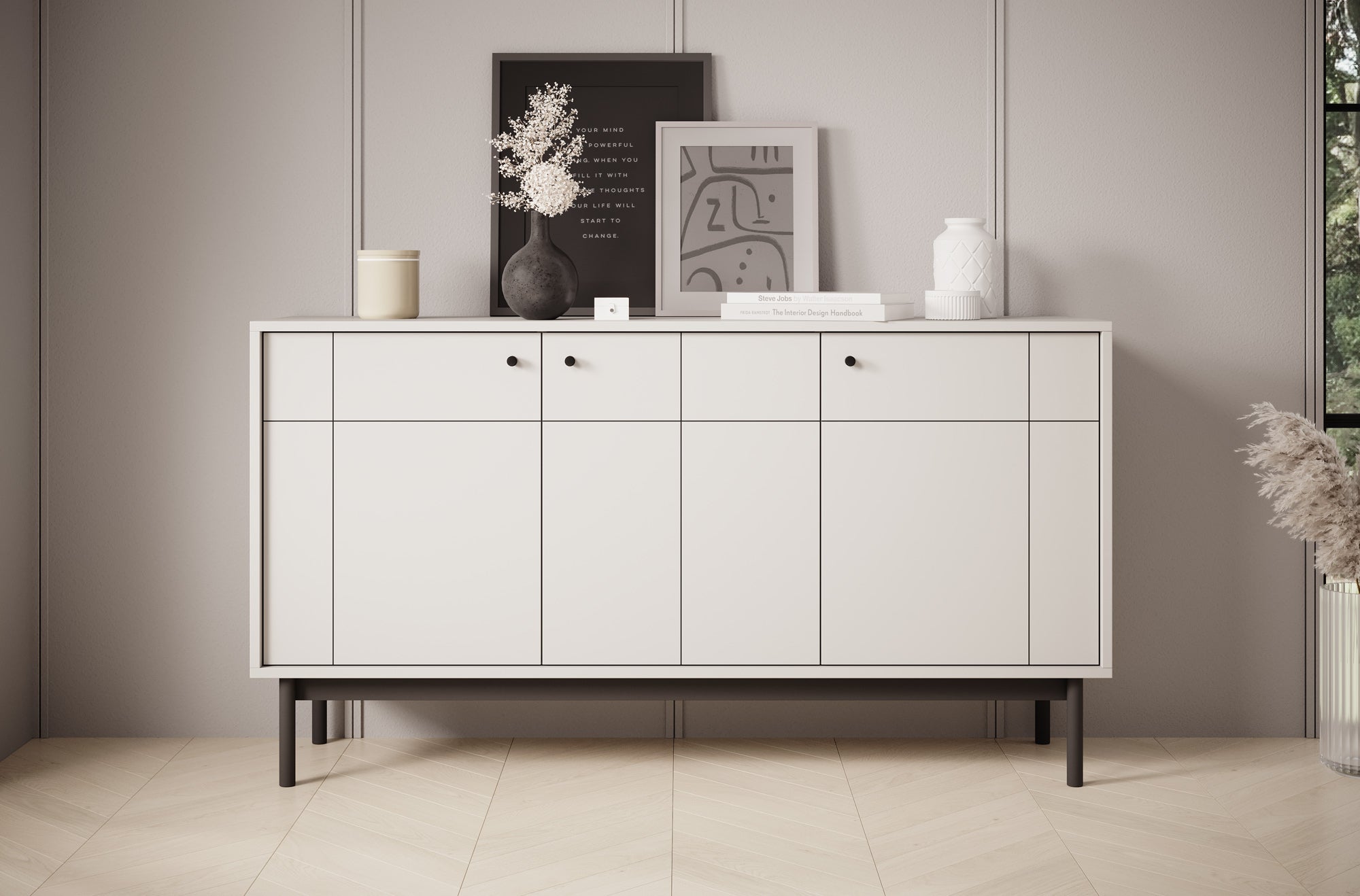 Jules - Dressoir - Beige - 154x39x84 cm