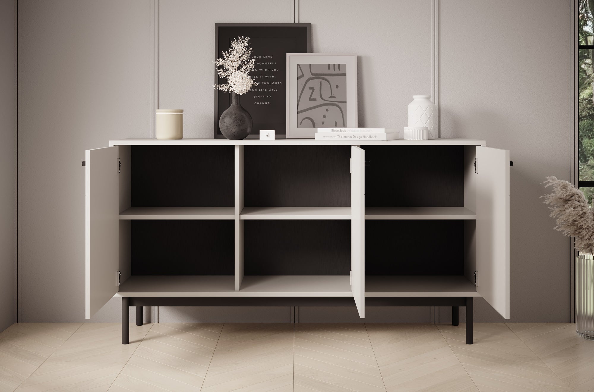 Jules - Dressoir - Beige - 154x39x84 cm