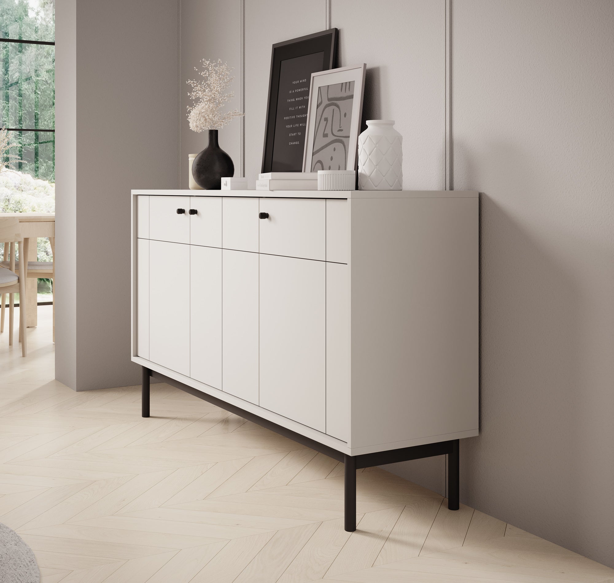 Jules - Dressoir - Beige - 154x39x84 cm
