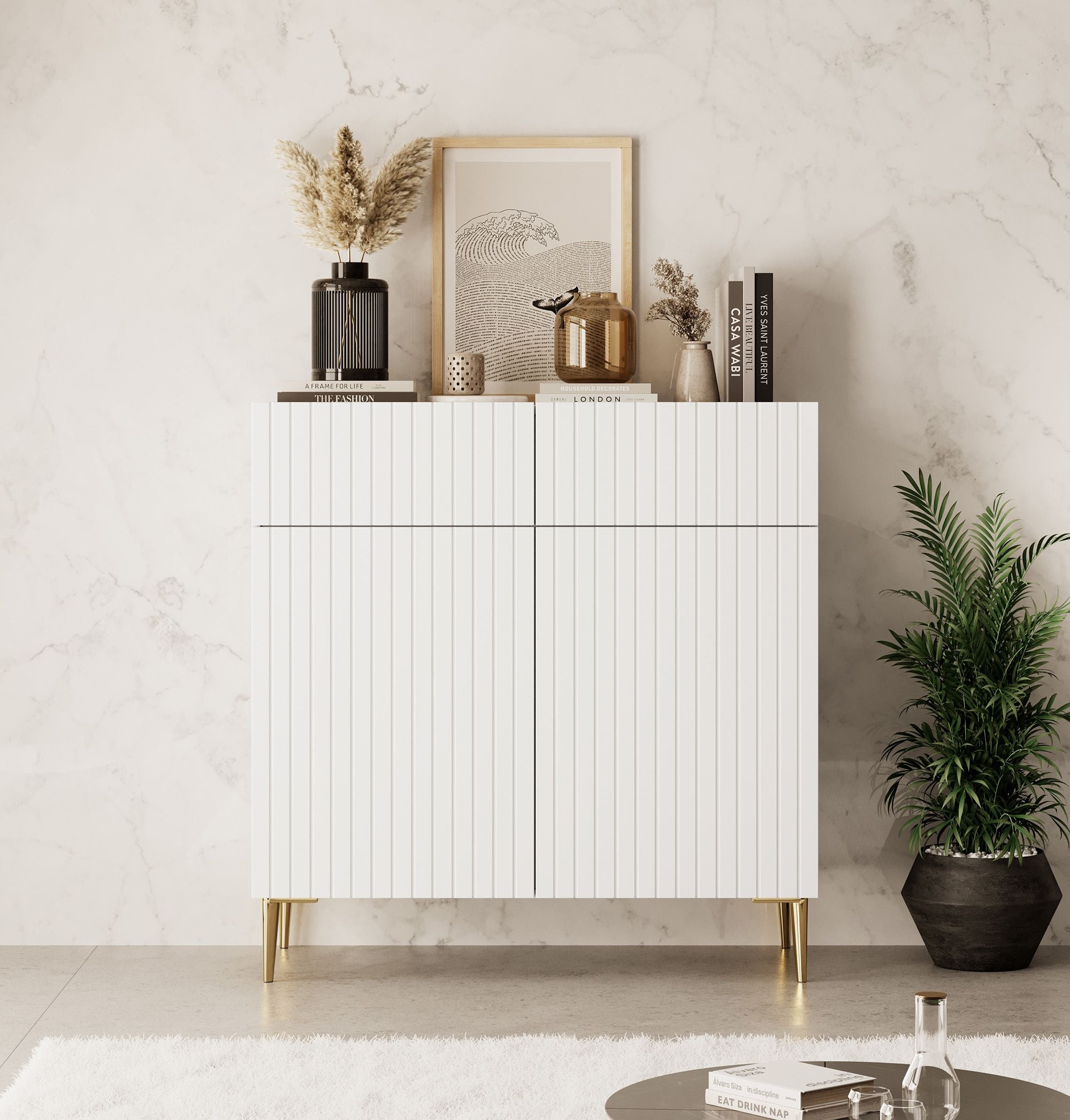 King - Dressoir - Wit - 100x45x102 cm