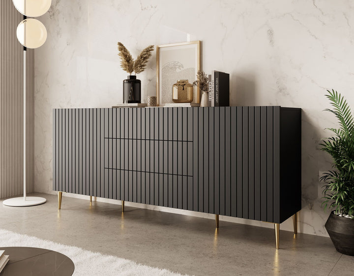 King - Dressoir - Zwart - 180x45x80 cm