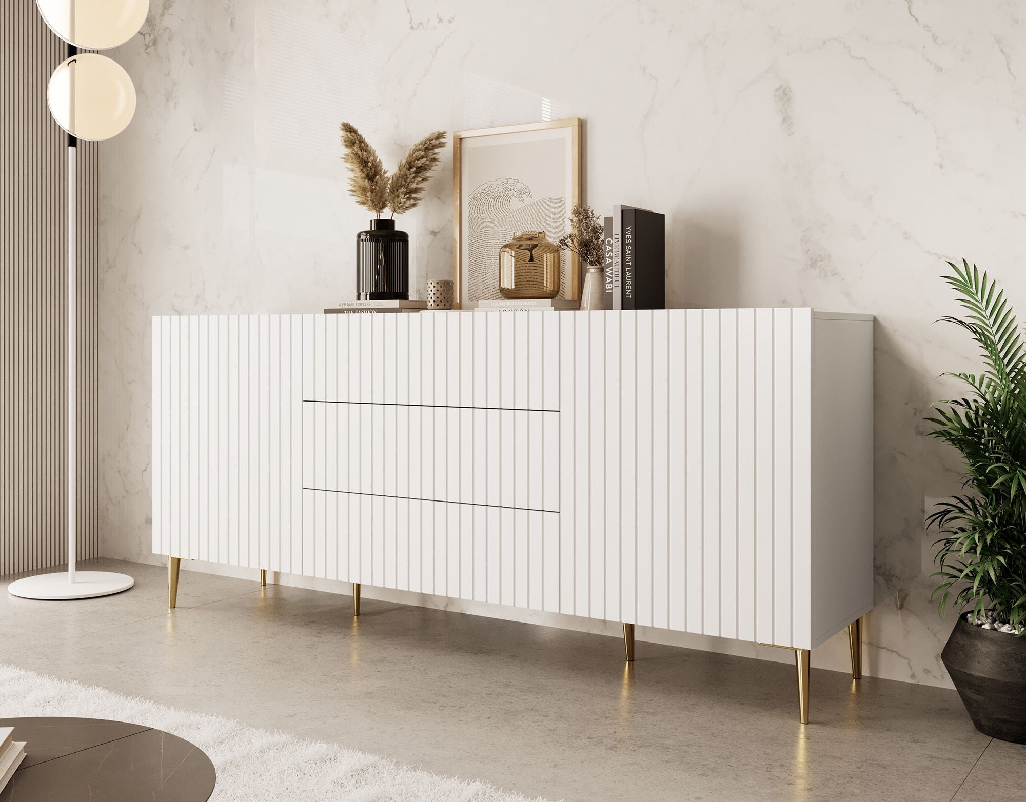 King - Dressoir - Wit - 180x45x80 cm