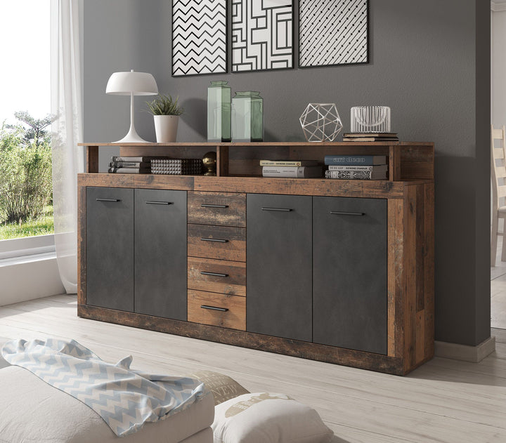Lavina - Dressoir - Old wood/antraciet - 190x32x96 cm