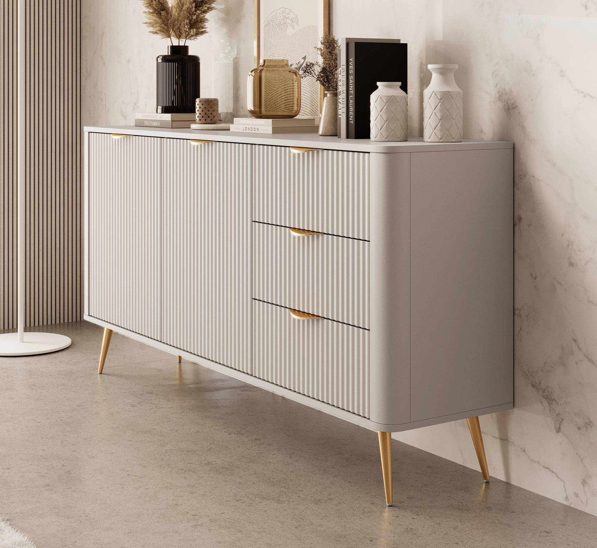 Lima - Dressoir - Beige - 163x38x81 cm