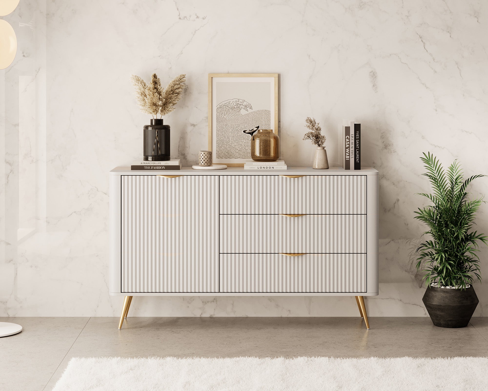 Lima - Dressoir - Beige - 138x38x81 cm