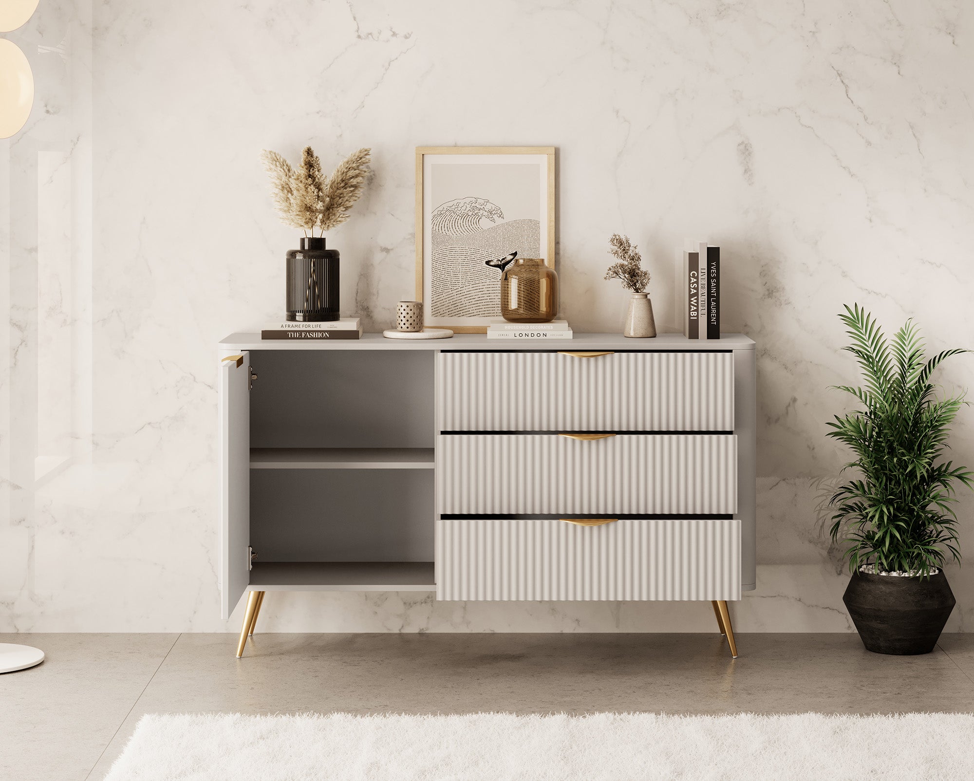 Lima - Dressoir - Beige - 138x38x81 cm