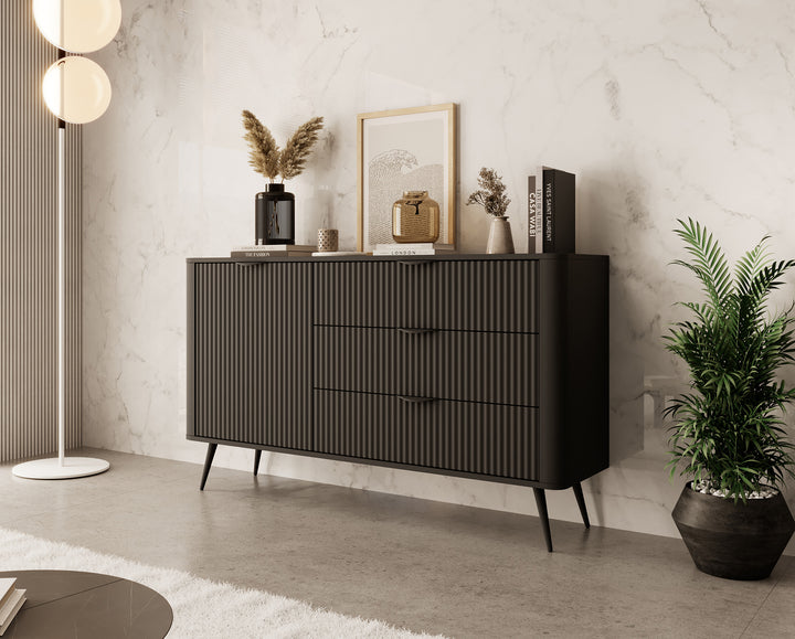 Lima - Dressoir - Zwart - 138x38x81 cm