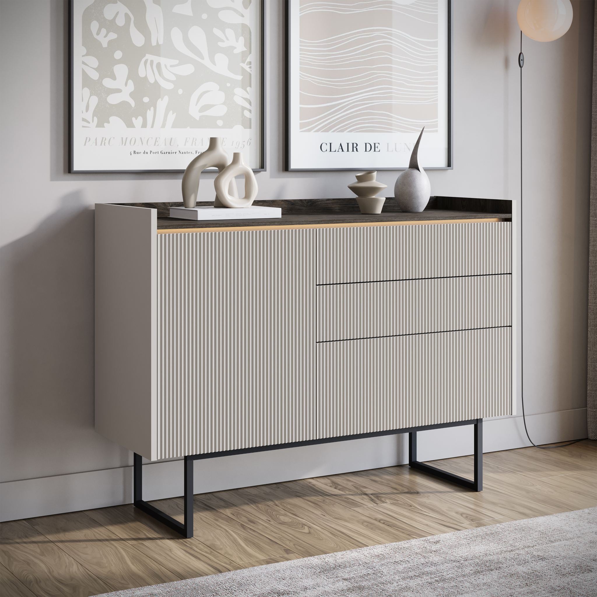 Linq - Dressoir - Beige - 118x40x86 cm