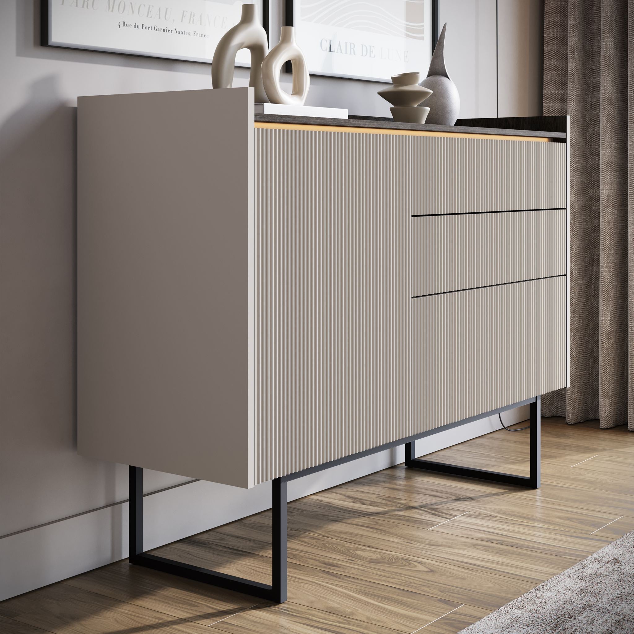 Linq - Dressoir - Beige - 118x40x86 cm