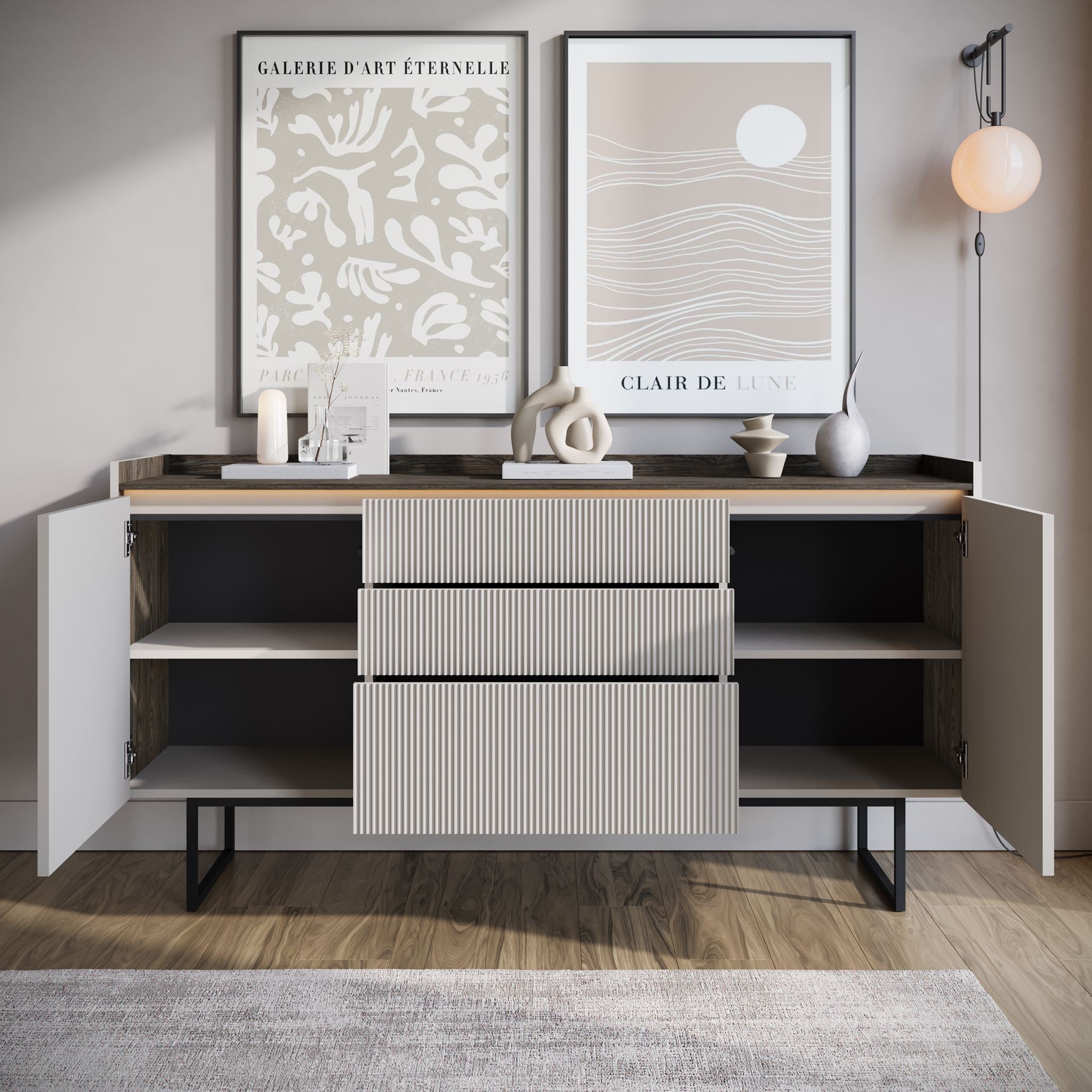 Linq - Dressoir - Beige - 166x40x86 cm