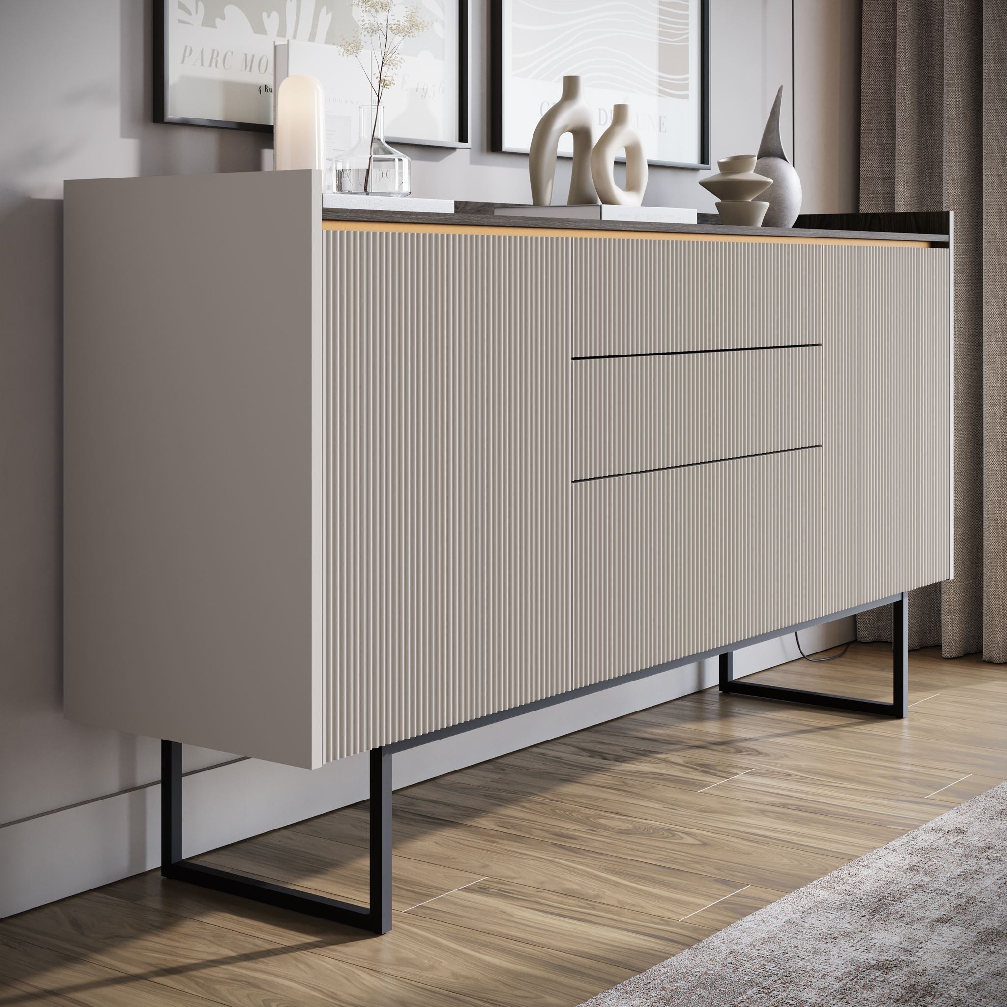 Linq - Dressoir - Beige - 166x40x86 cm
